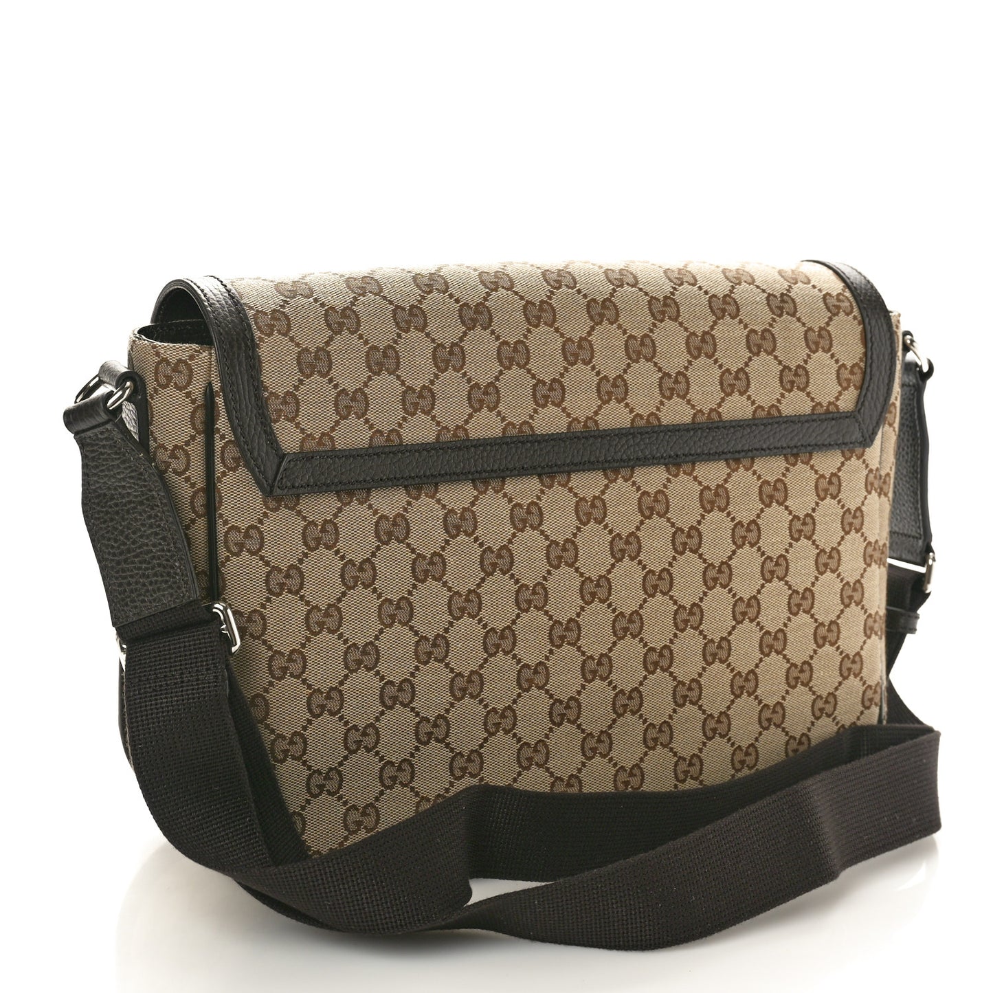 Monogram Large Flap Messenger Bag Beige Dark Brown