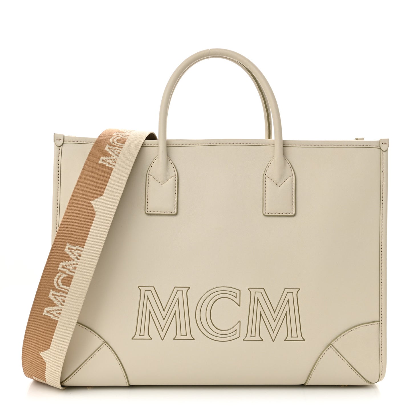 Calfskin Large Munchen Tote White