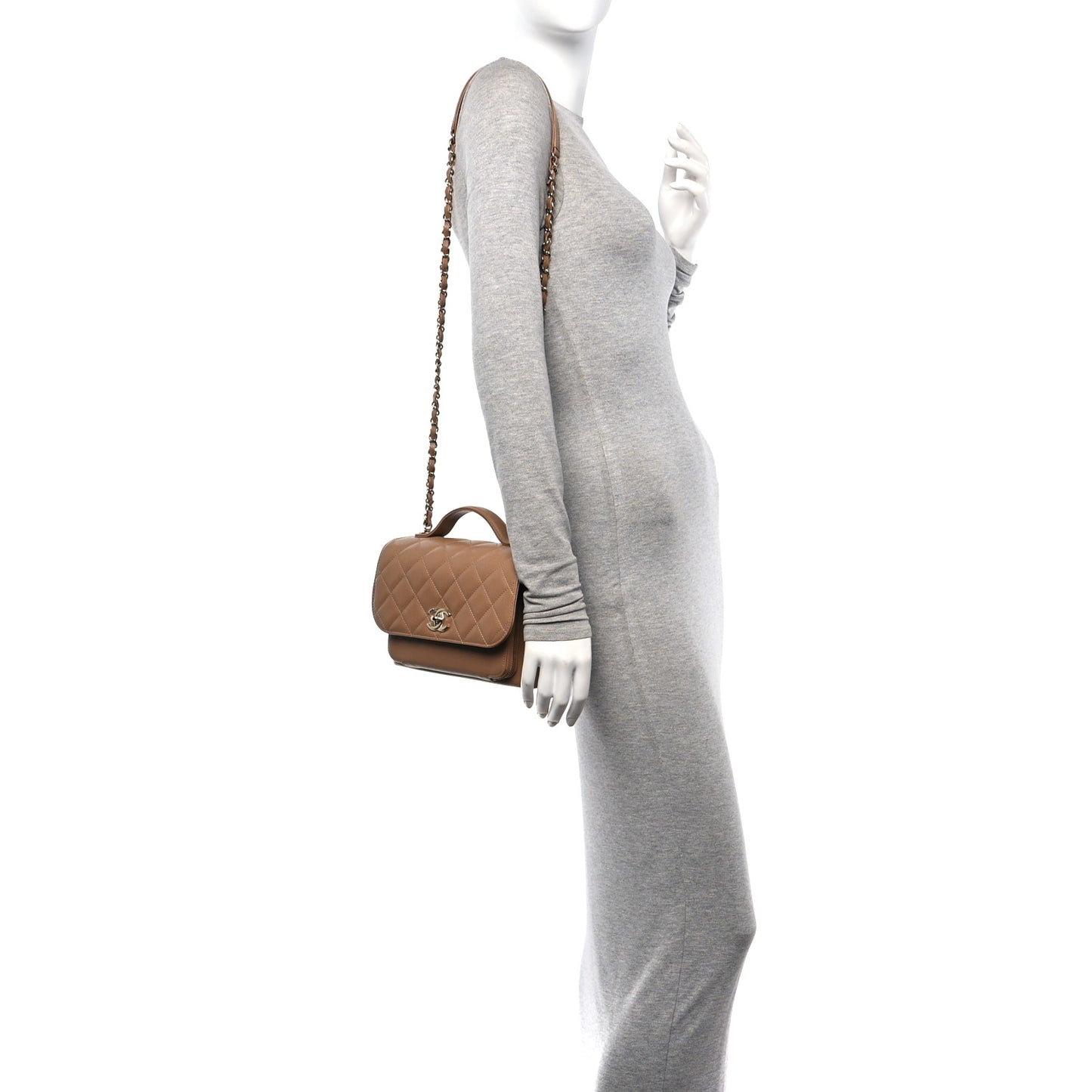 Caviar Quilted Medium Business Affinity Flap Beige