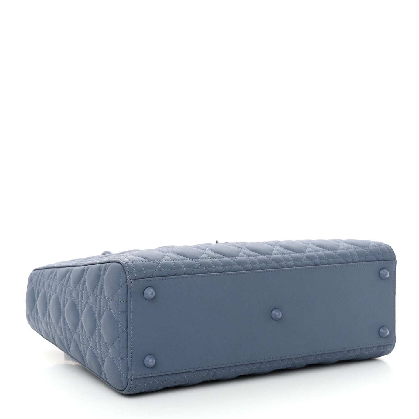 Ultra Matte Calfskin Cannage Large Lady Denim Blue