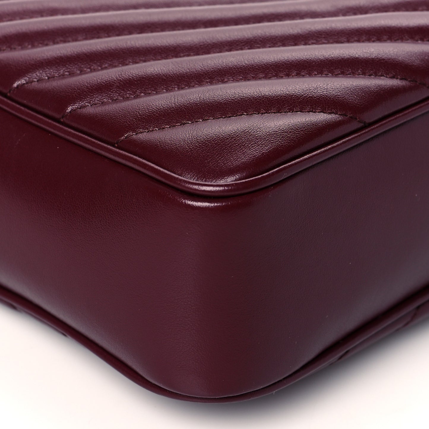 Calfskin Matelasse Monogram Lou Camera Bag Dark Legion Red