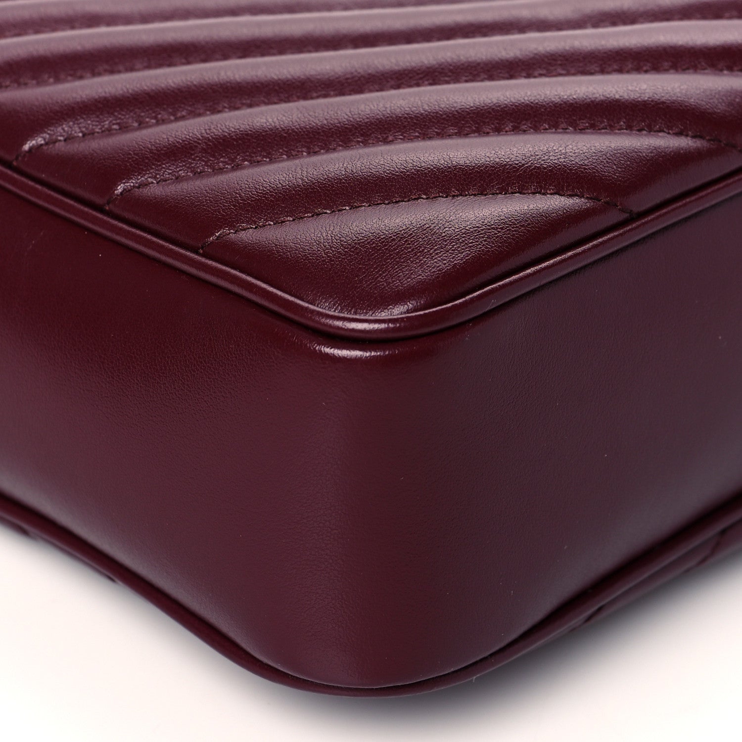 Saint Laurent Calfskin Matelasse Monogram Lou Camera Bag Dark Legion Red 9 of 10