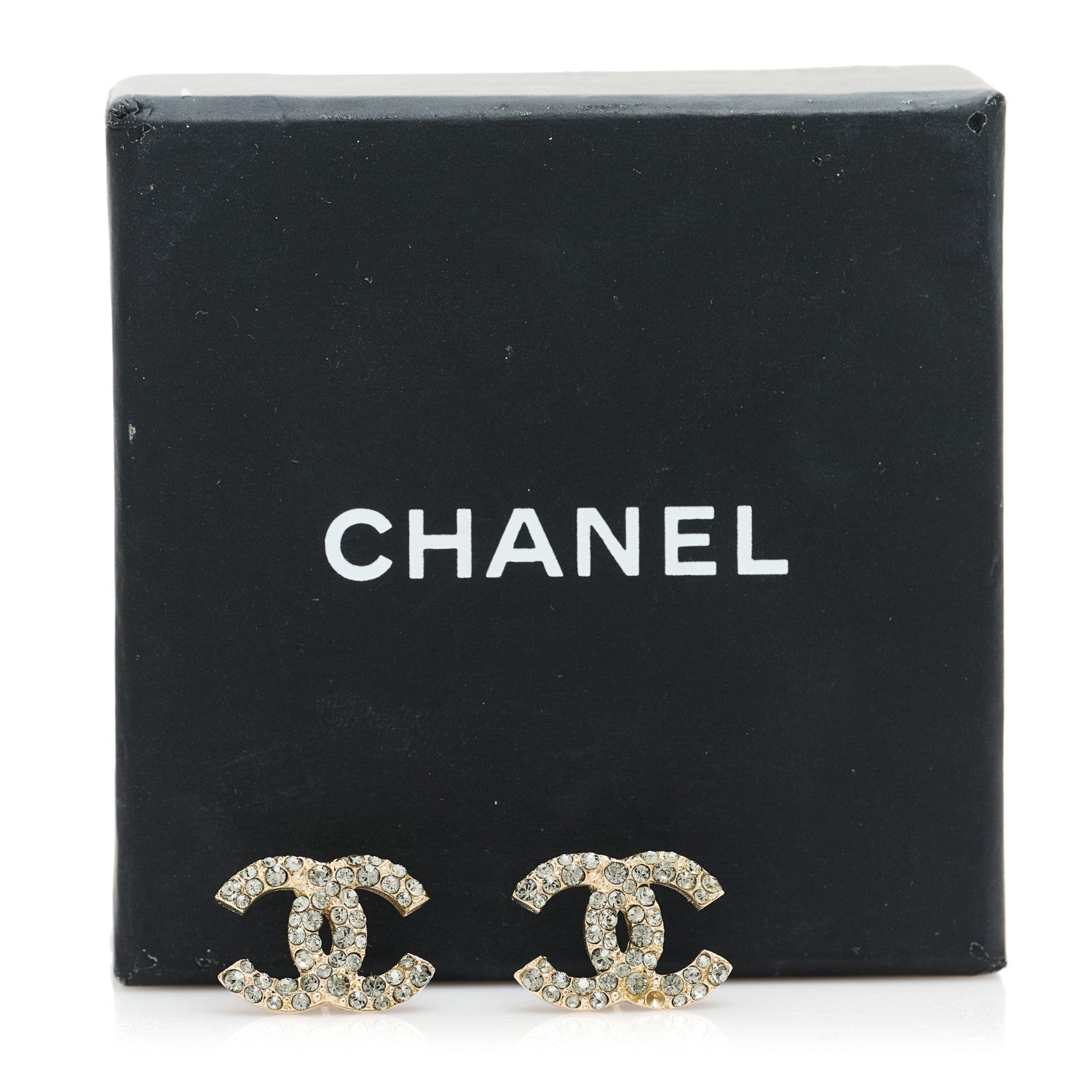Chanel Crystal CC Earrings Light Gold 5 of 5