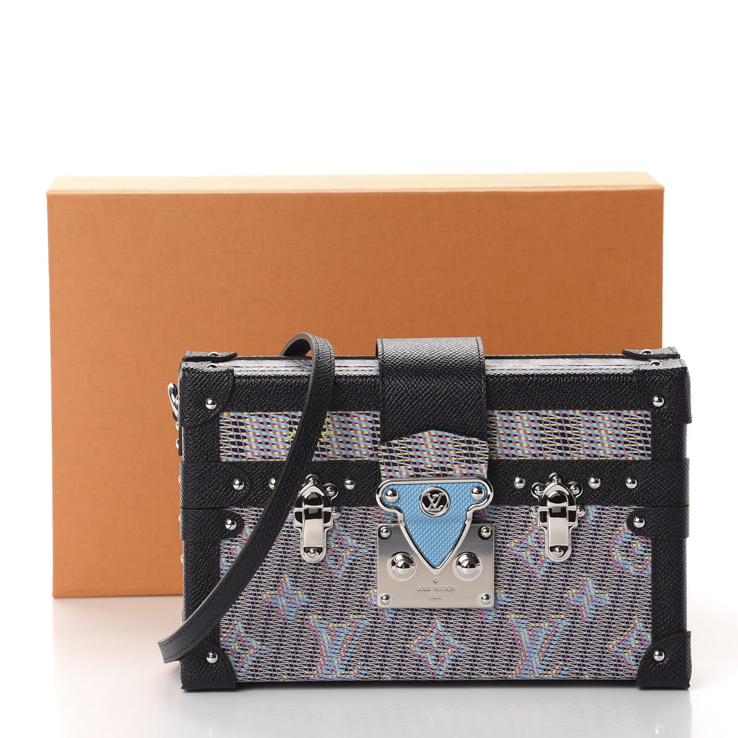 Calfskin Monogram LV Pop Petite Malle Blue