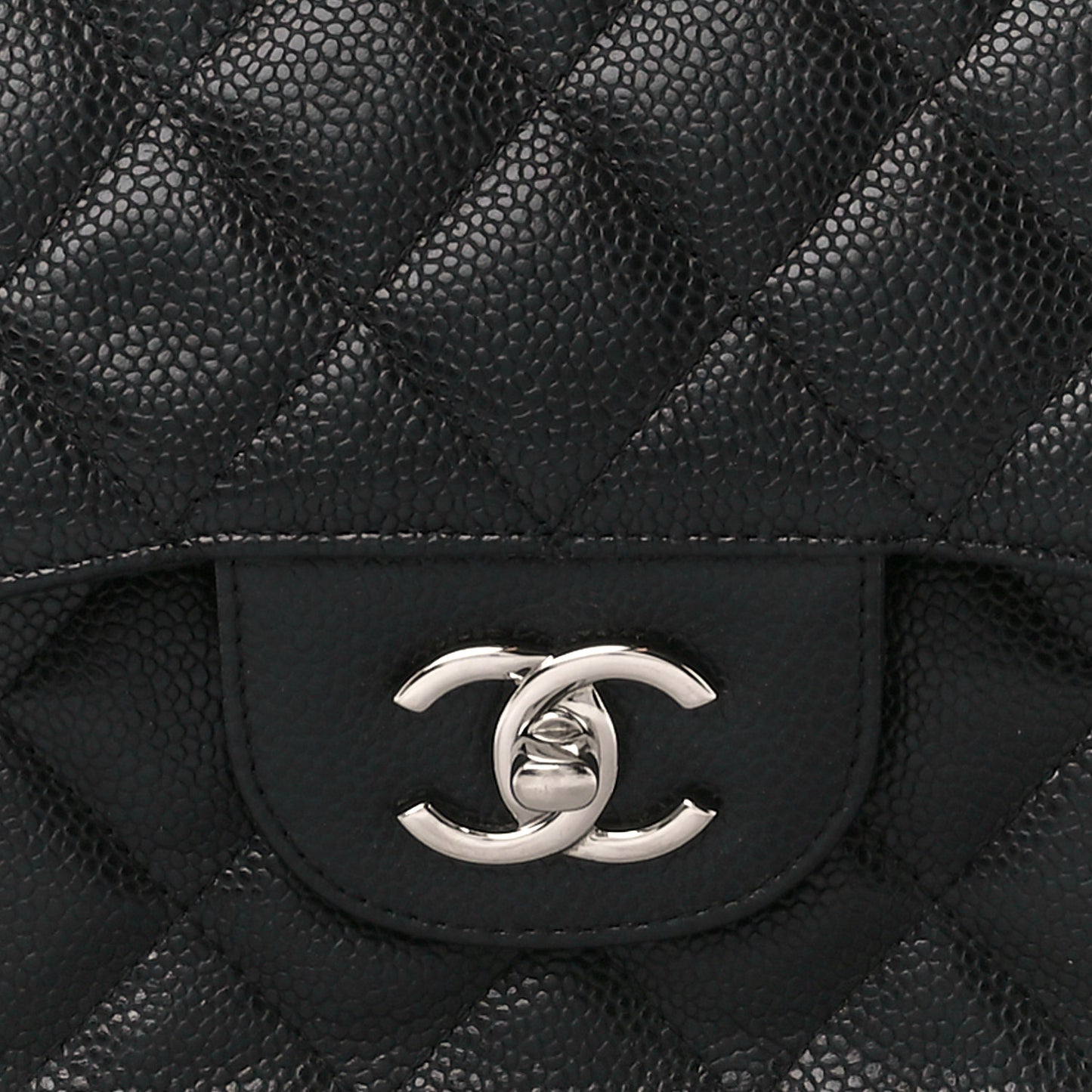 Caviar Quilted Jumbo Double Flap Black
