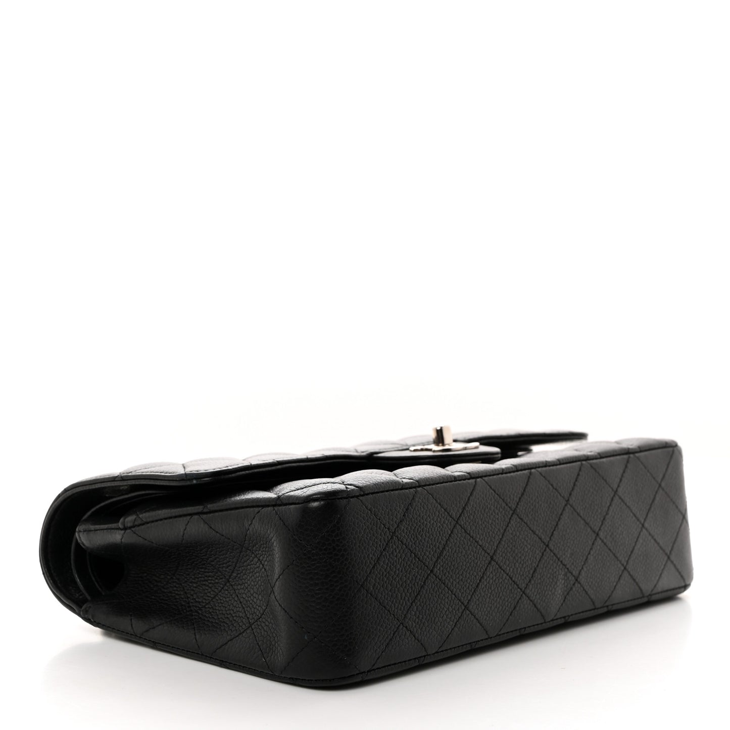 Caviar Quilted Medium Double Flap Black