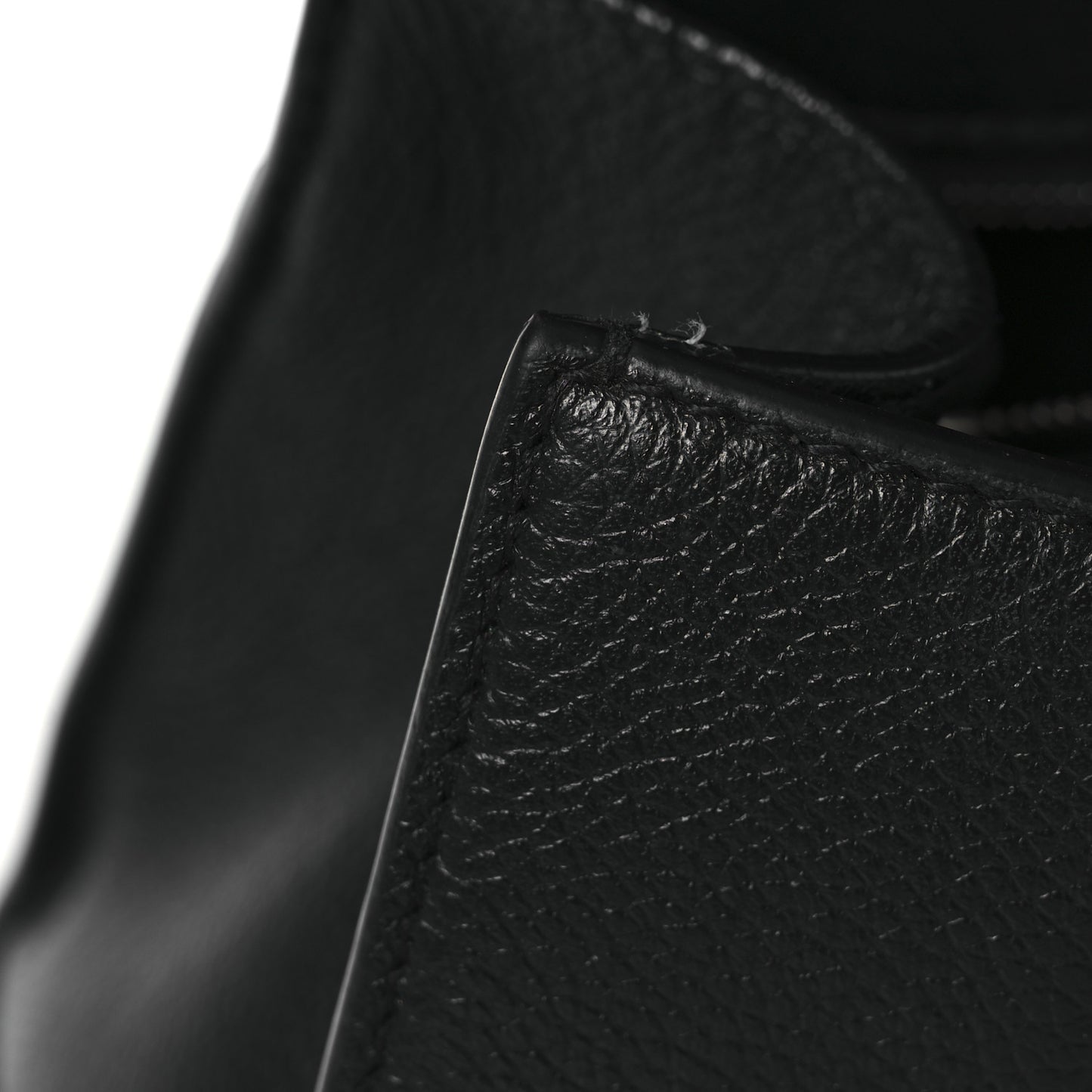 Grained Calfskin Small Hourglass Top Handle Bag Black