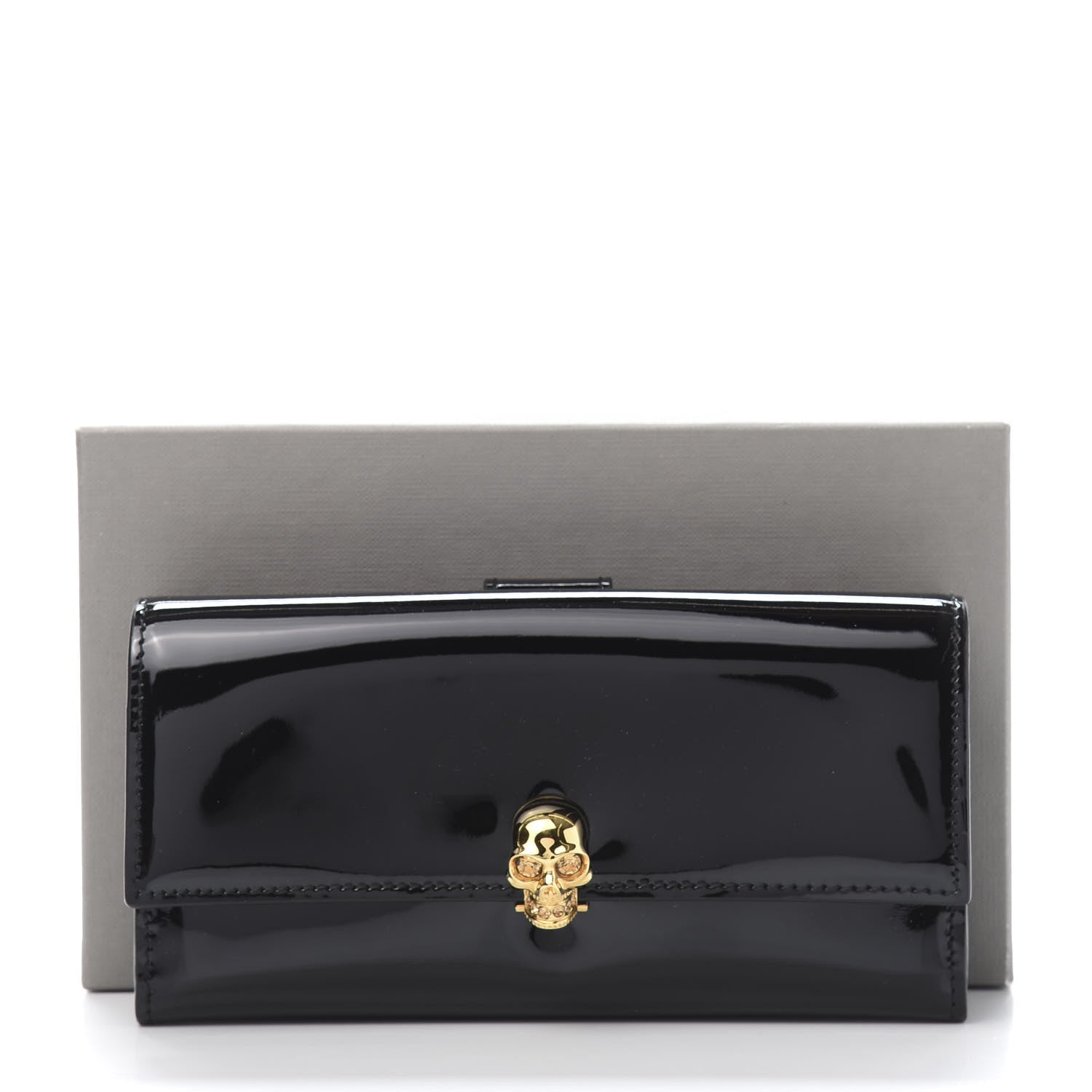 Alexander McQueen Patent Skull Continental Wallet Black 11 of 11