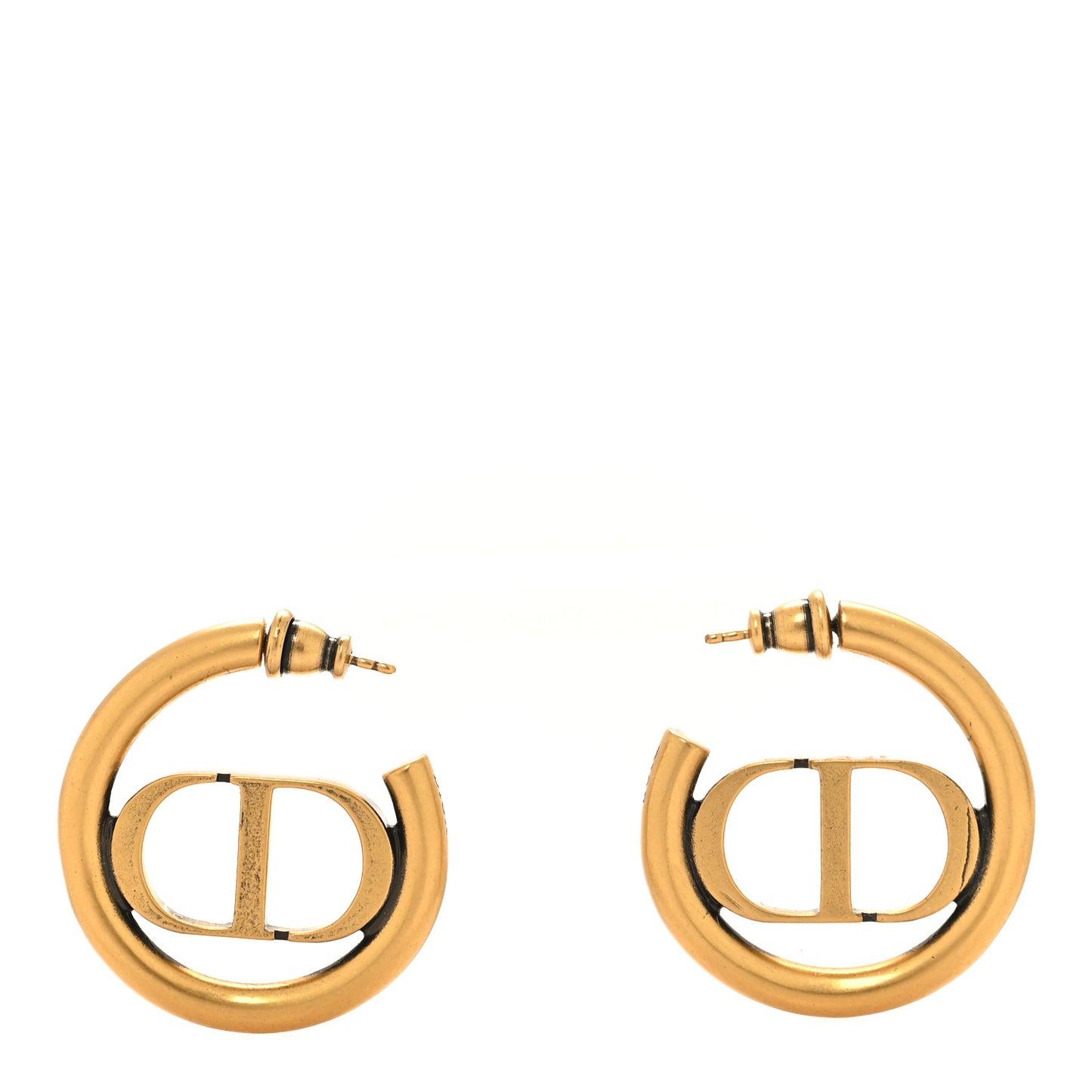 Metal 30 Montaigne Hoop Earrings Aged Gold