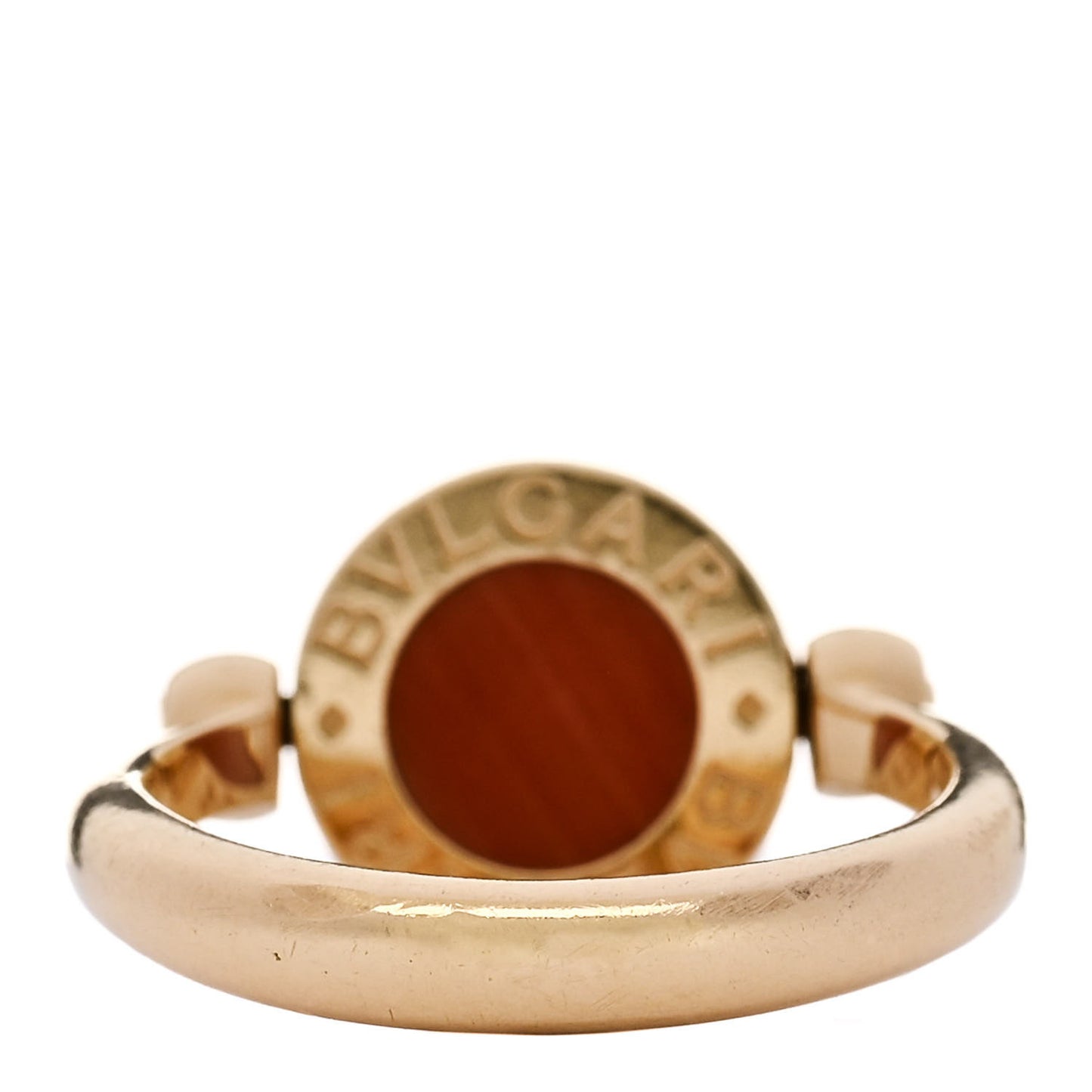 18K Yellow Gold Onyx Coral BVLGARI BVLGARI Ring 48 4.5