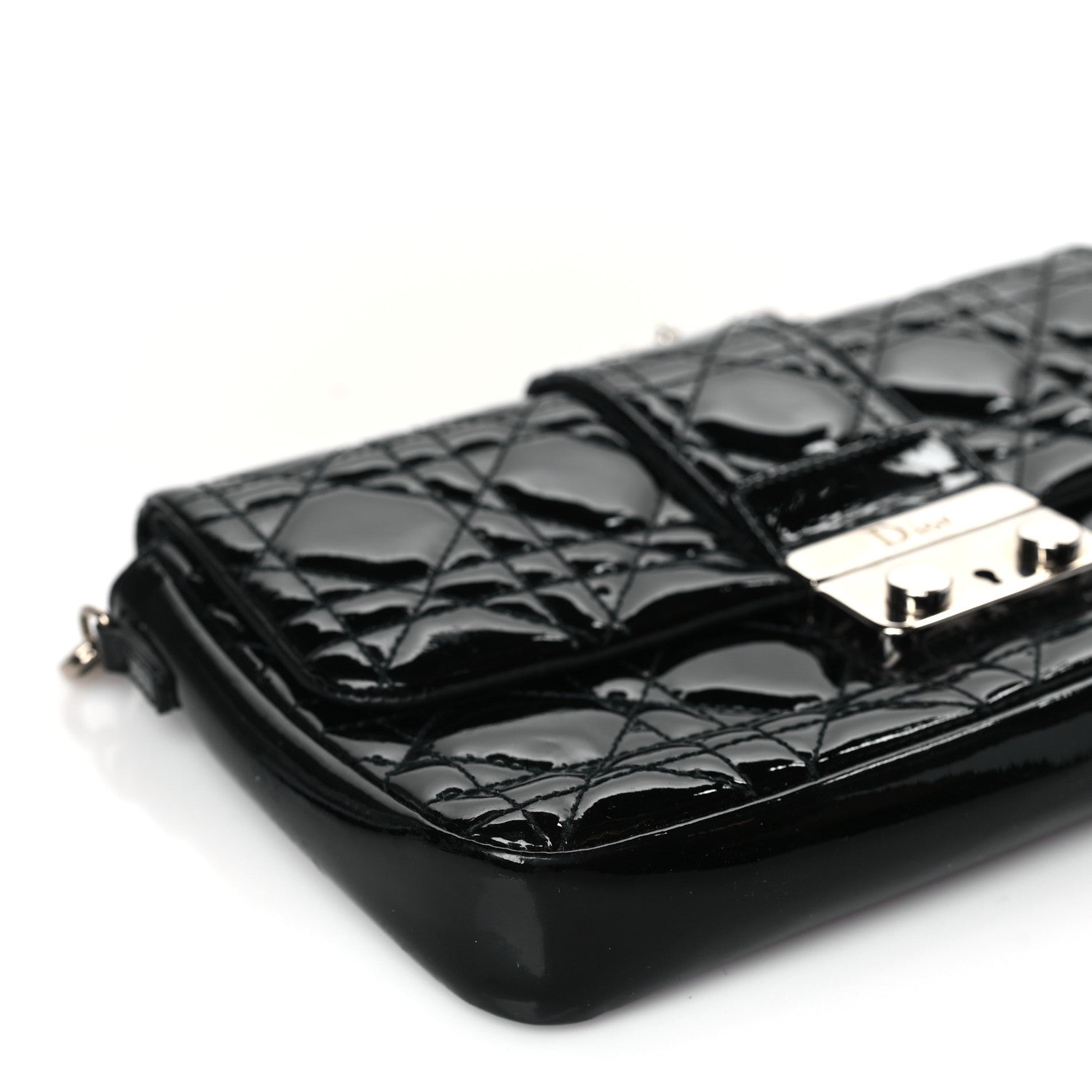 Christian Dior Patent Cannage New Lock Pouch Black 7 of 8