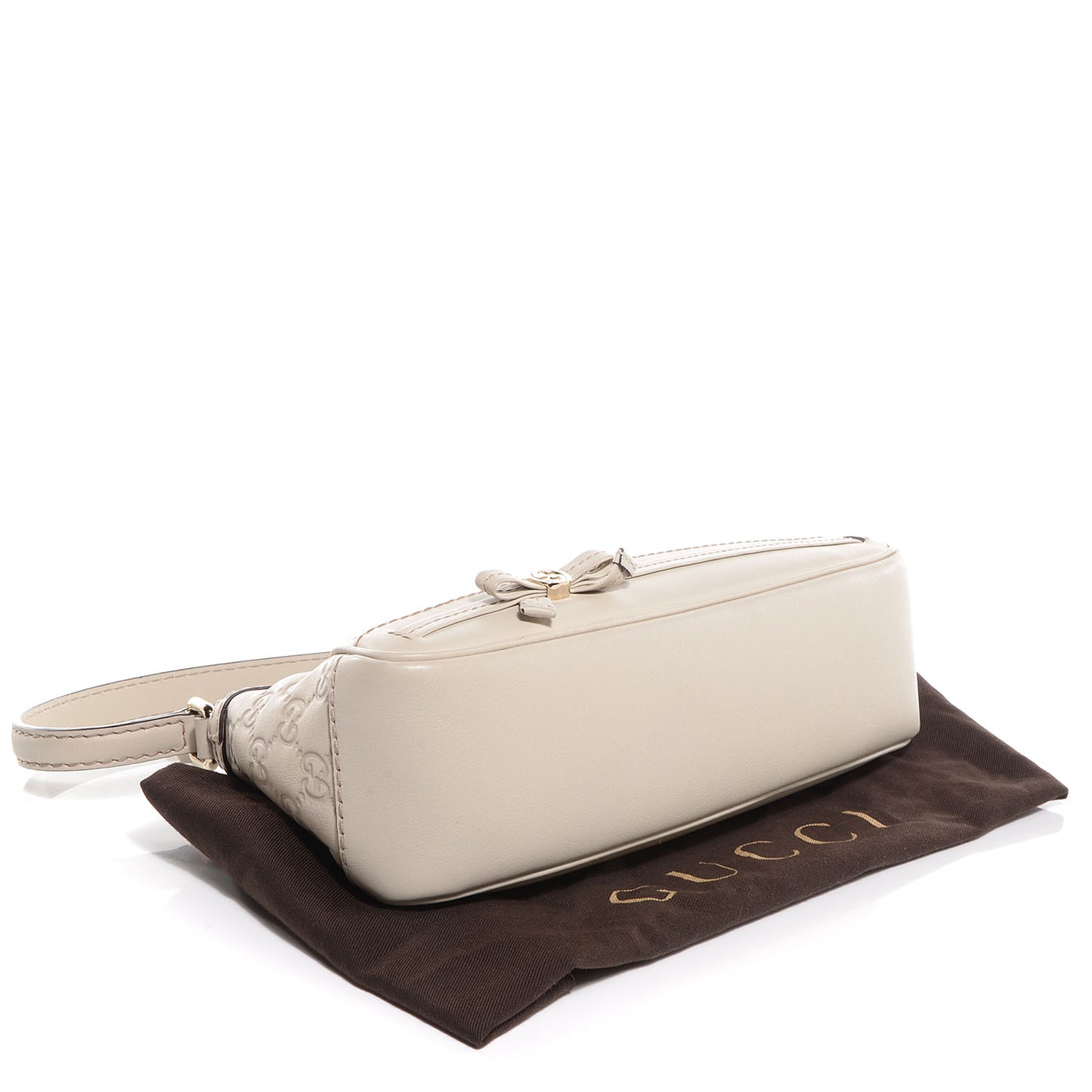 Guccissima Small Mayfair Bow Detail Shoulder Bag Off White