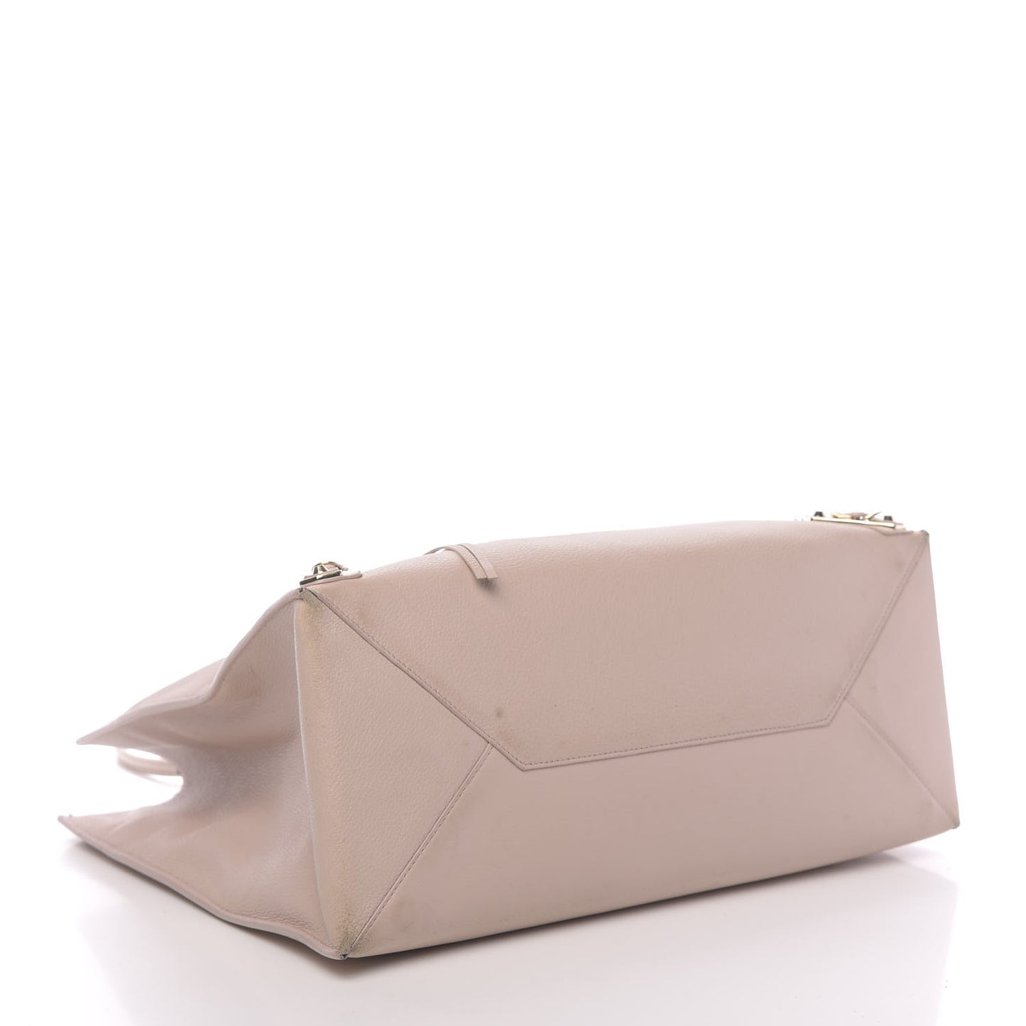Grained Calfskin Gold Metallic Edge Hardware Papier A4 Tote Rose Poudre