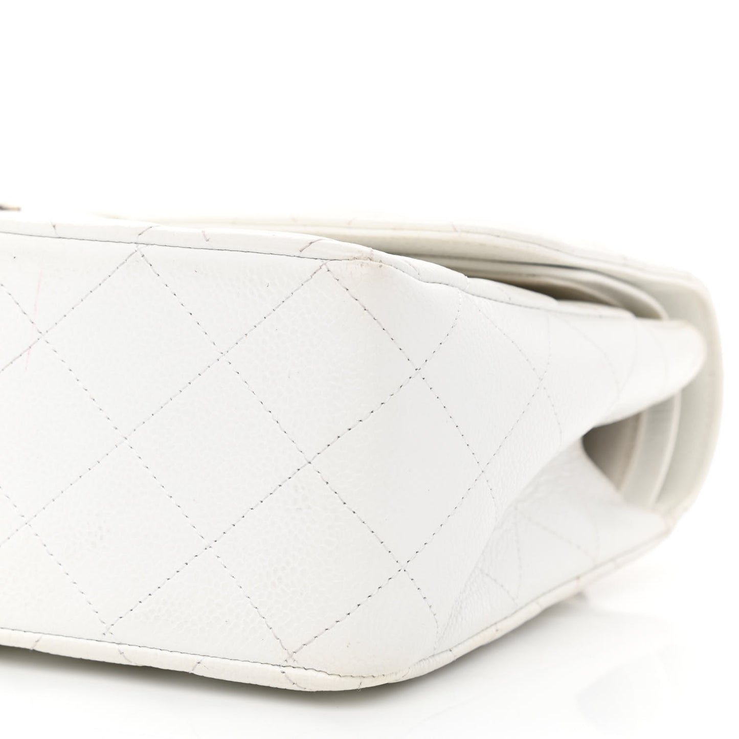 Caviar Quilted Jumbo Double Flap White