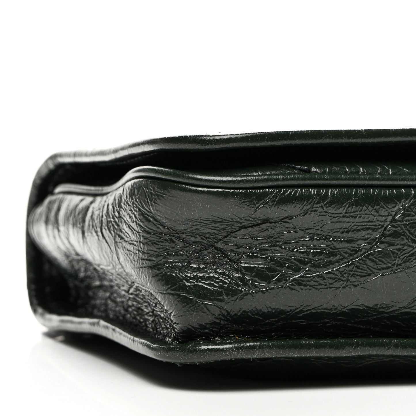 Crinkled Calfskin Matelasse Monogram Niki Chain Wallet Khaki Militaire