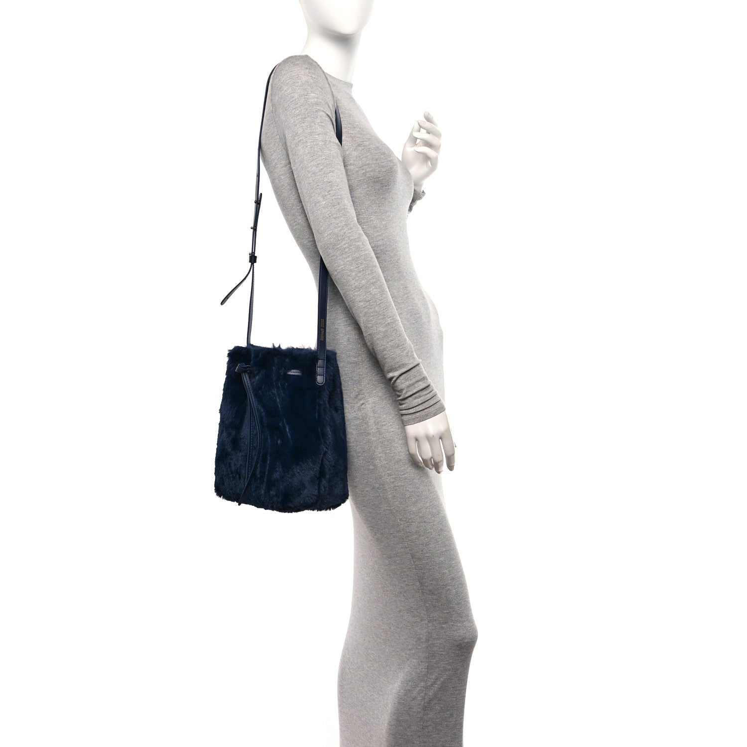 Mansur Gavriel Faux Fur Mini Bucket Bag Blueberry 2 of 12