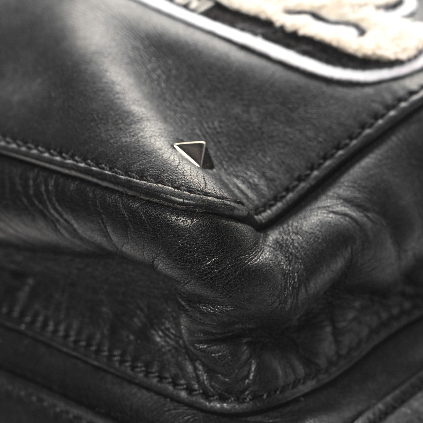 Calfskin Logo Backpack Black