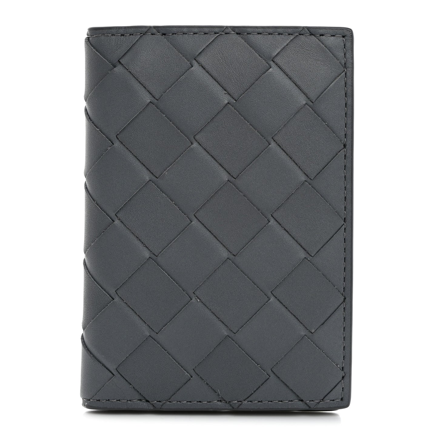 Calfskin Intrecciato Flap Card Case Thunder