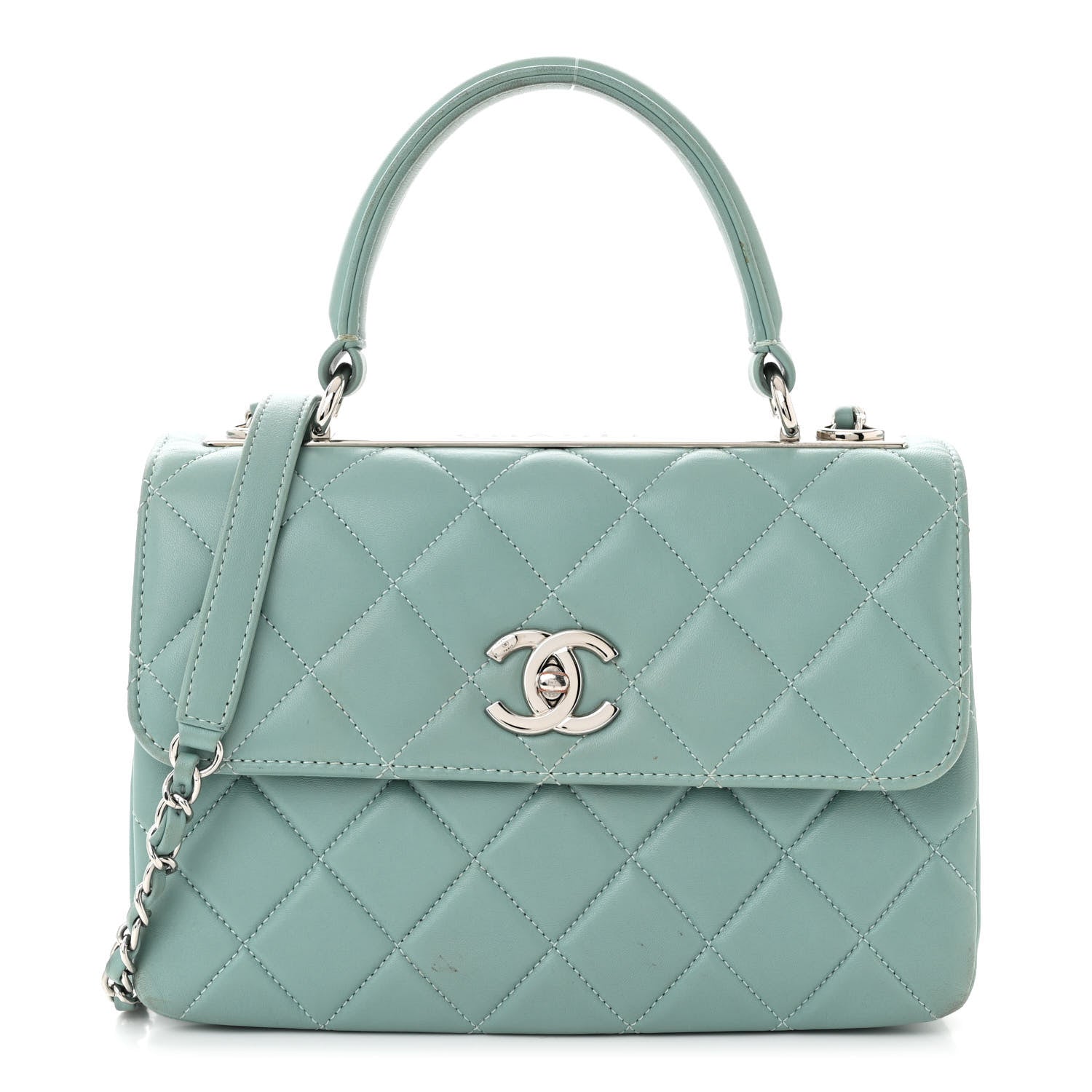 Chanel Lambskin Quilted Small Trendy CC Flap Dual Handle Bag Light