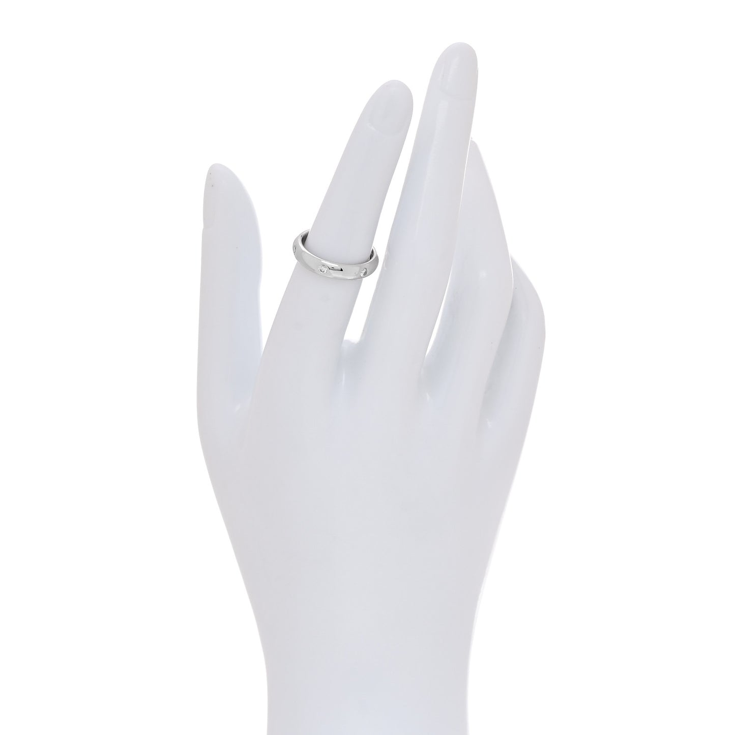 18K White Gold 6 Diamond Stella Band Ring 52 6