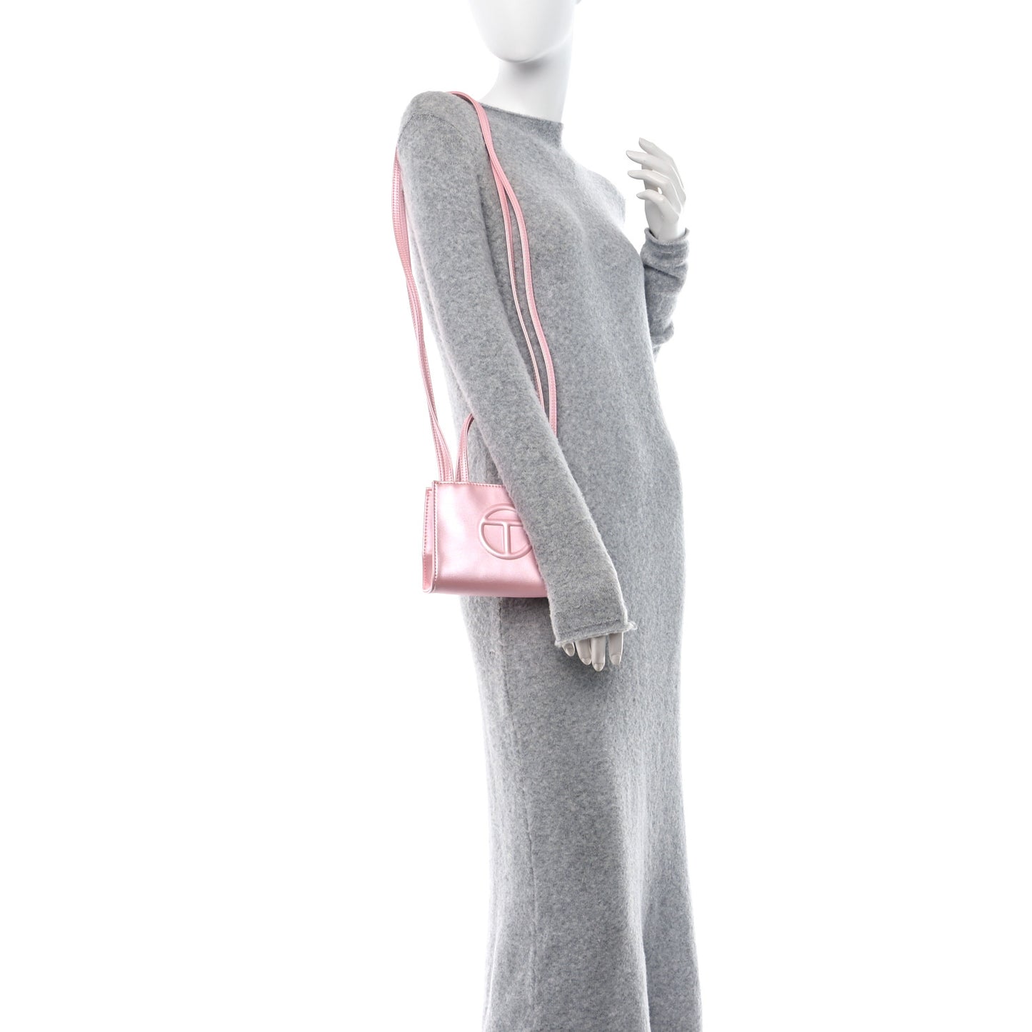 Metallic Vegan Leather Small Shopping Bag Ballerina
