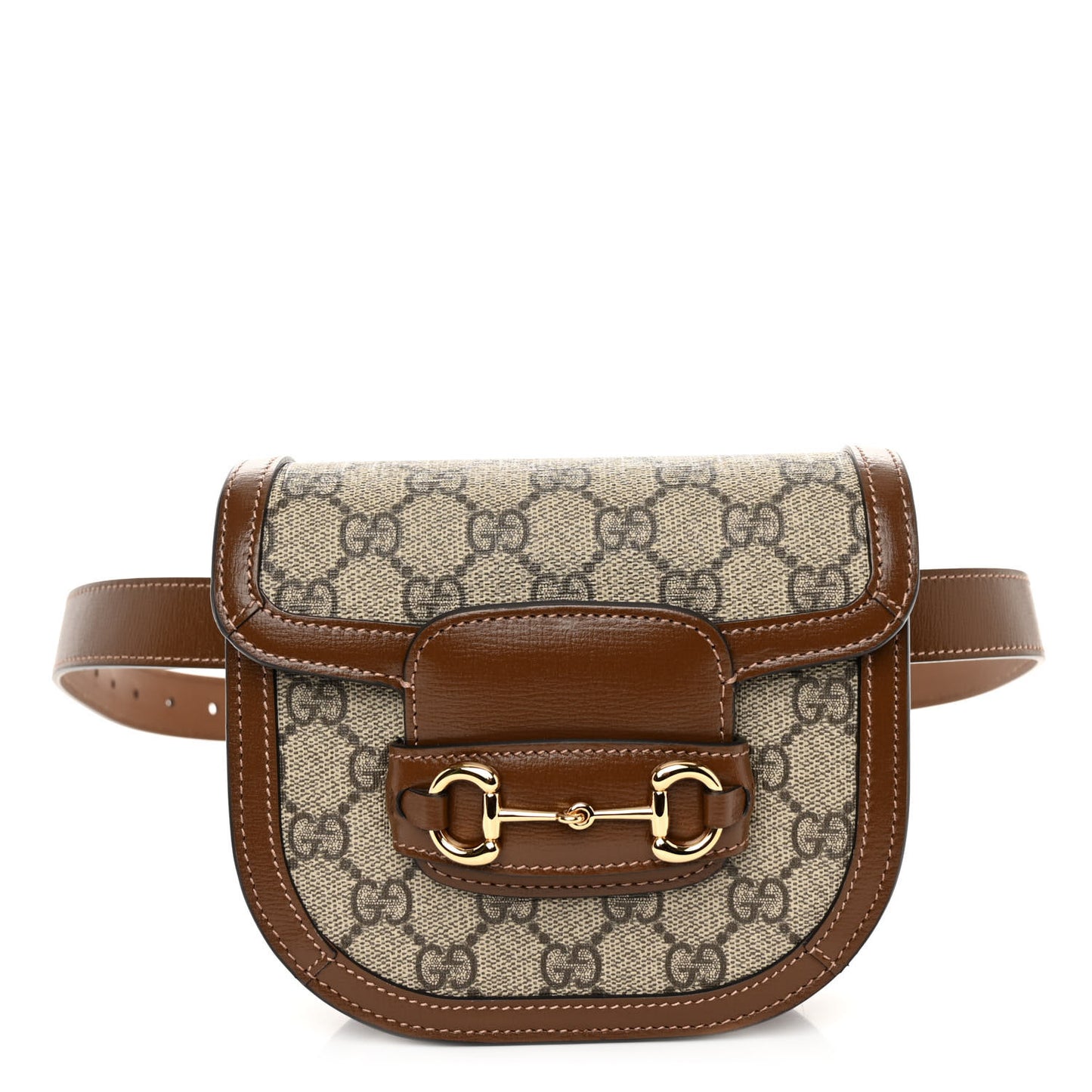 GG Supreme Monogram Horsebit 1955 Belt Bag Beige Brown Sugar