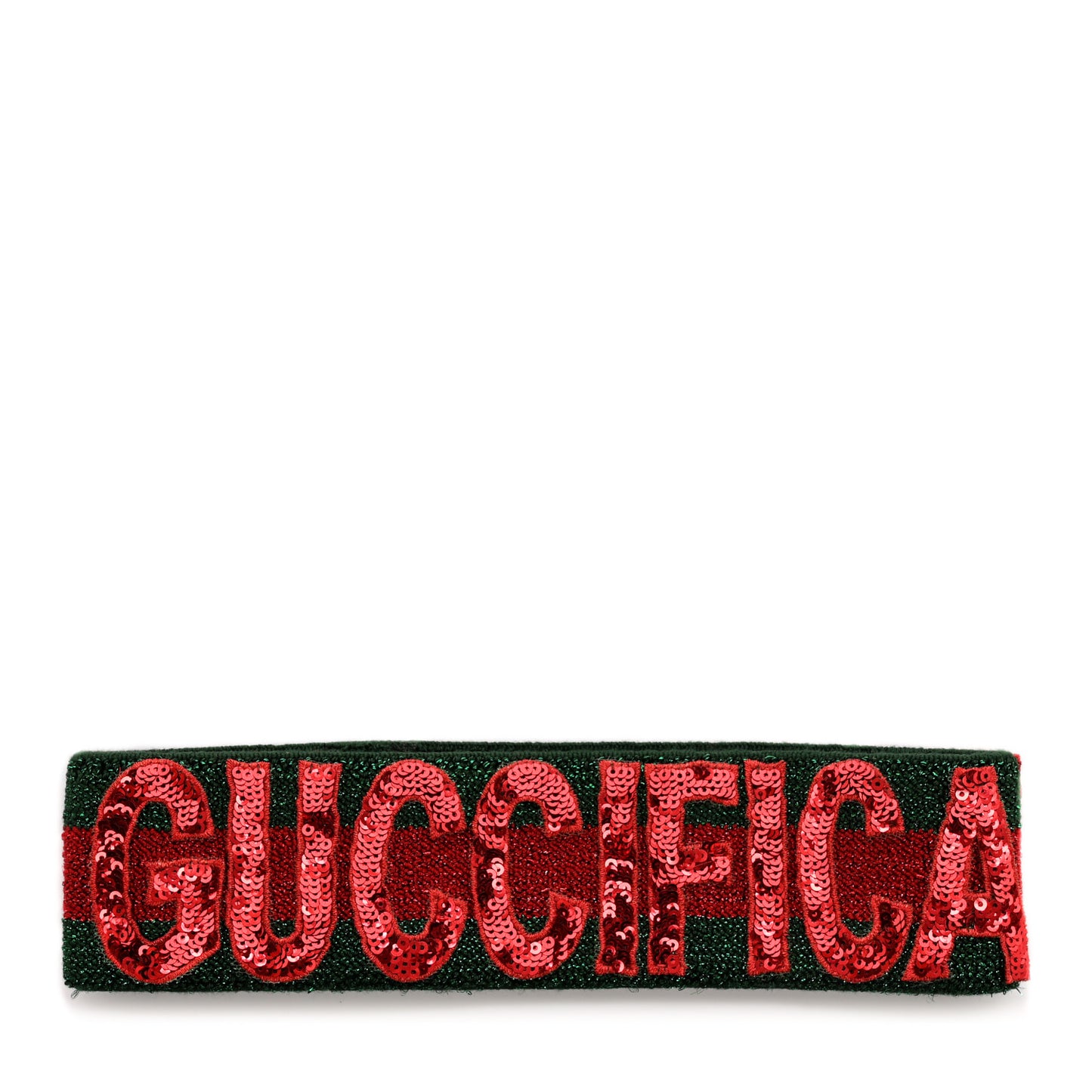 Sequin Guccification Headband M 57 Red Green