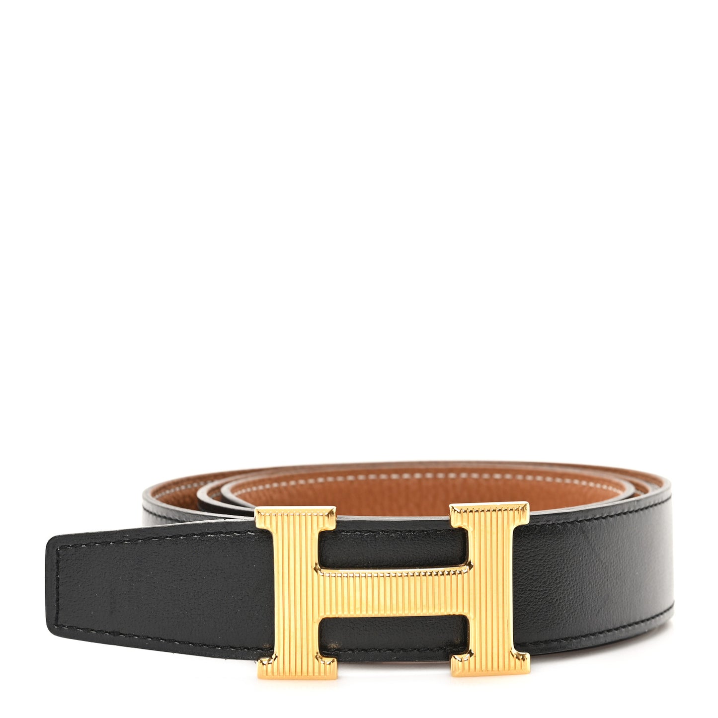 Togo Box 32mm Strie H Belt 95 38 Gold Black