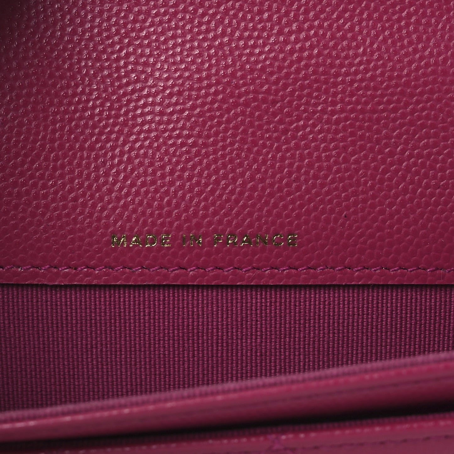 Caviar Quilted Flap Card Holder Wallet Dark Pink