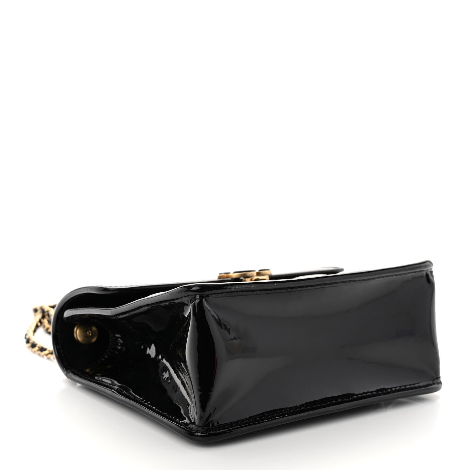 Chanel Patent Quilted Mini Graphic Catch Flap Black 4 of 14