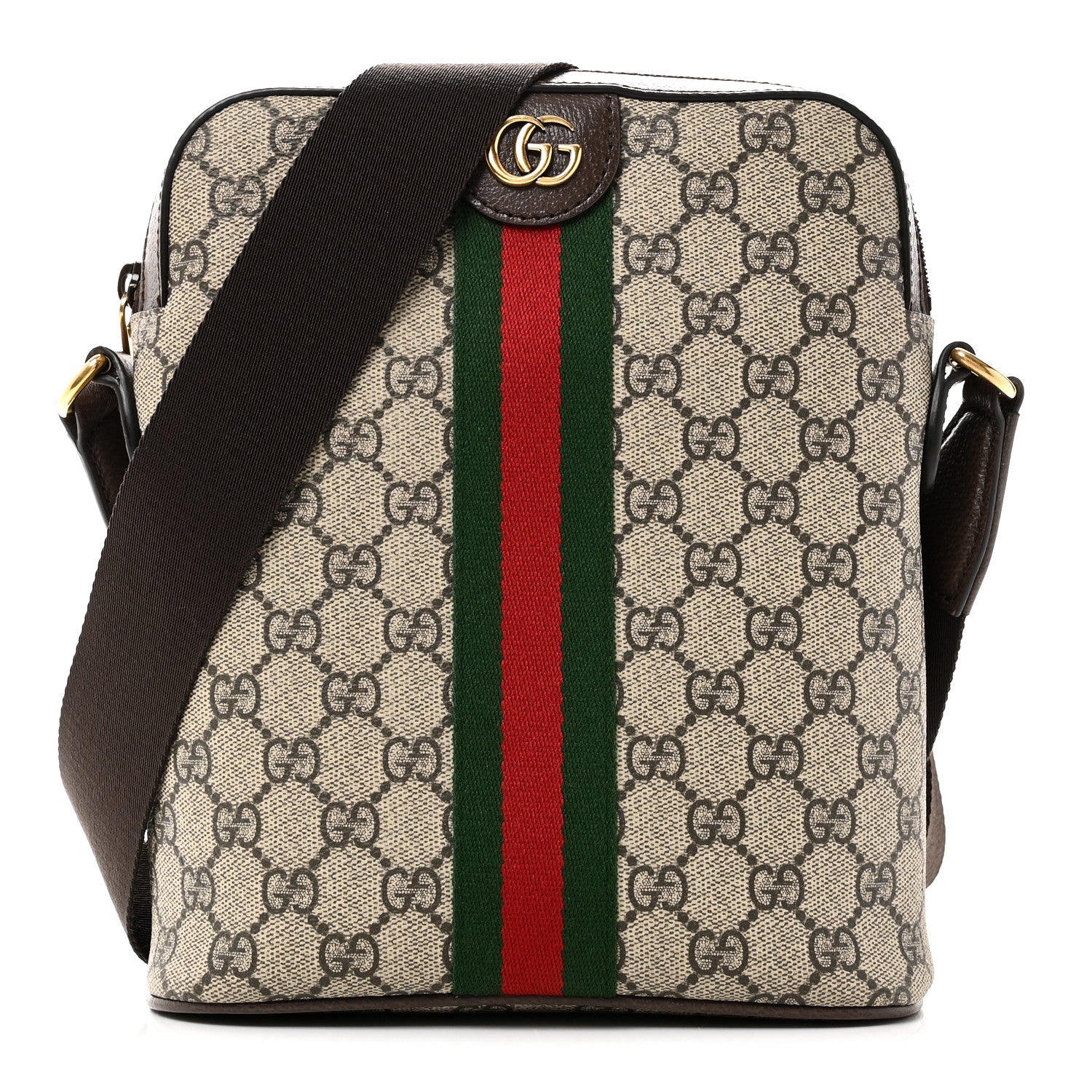 Gucci GG Supreme Monogram Web Small Ophidia Slingbag Beige Ebony