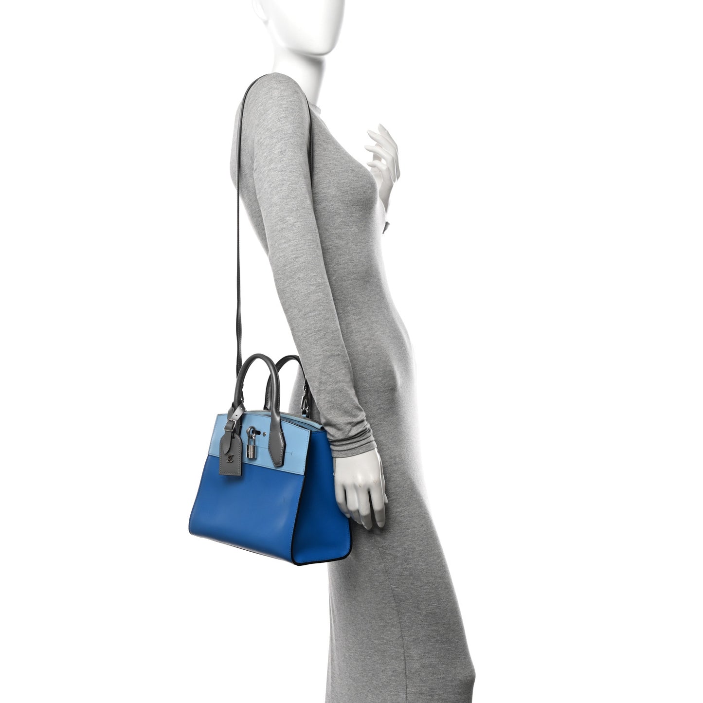 Calfskin City Steamer PM Silver Blue