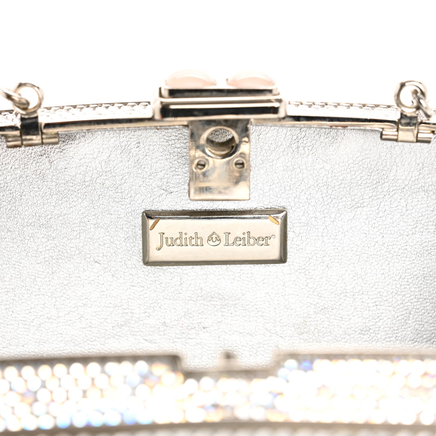 Swarovski Crystal Minaudiere Clutch Silver
