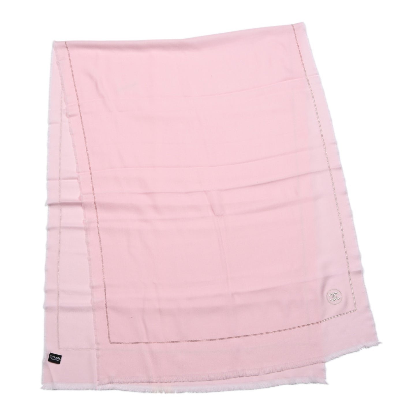 Wool Metal Chain Stole Light Pink
