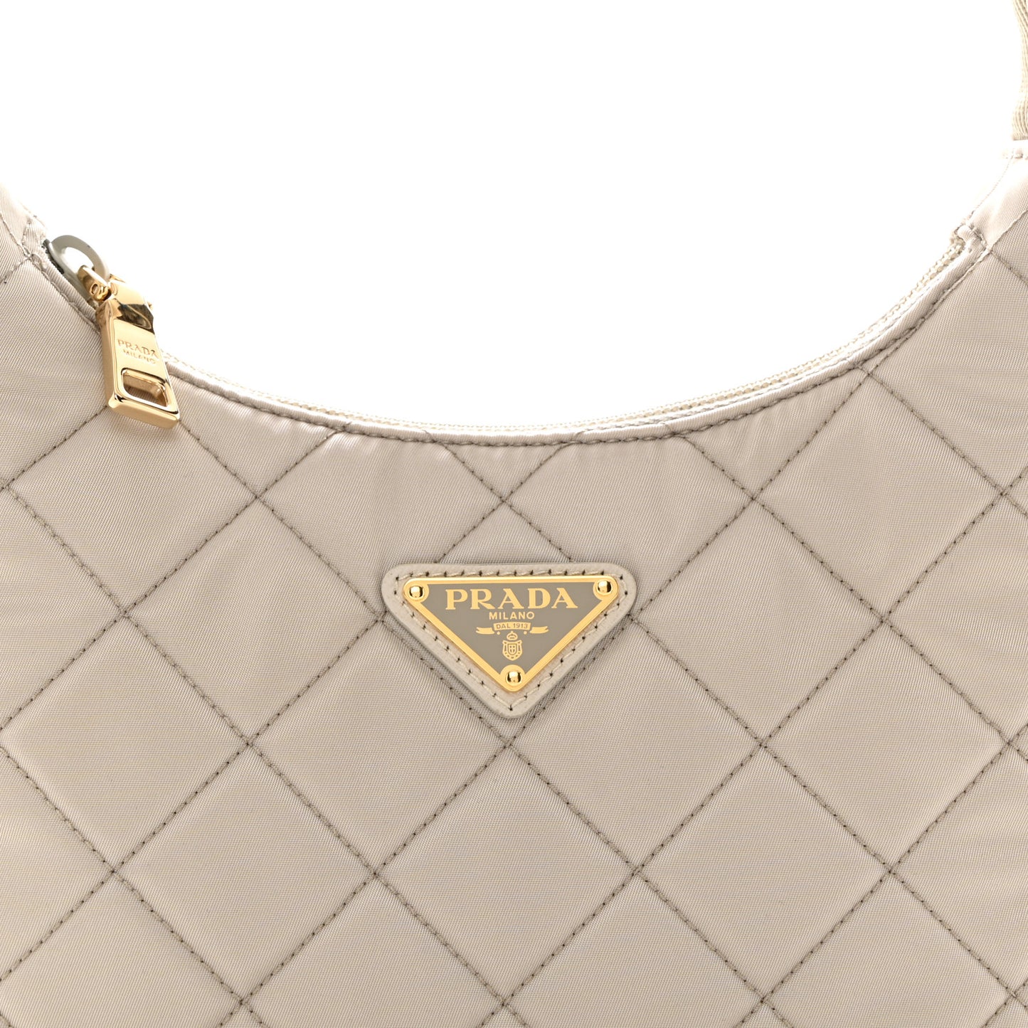 Tessuto Nylon Stitched Shoulder Bag Pomice