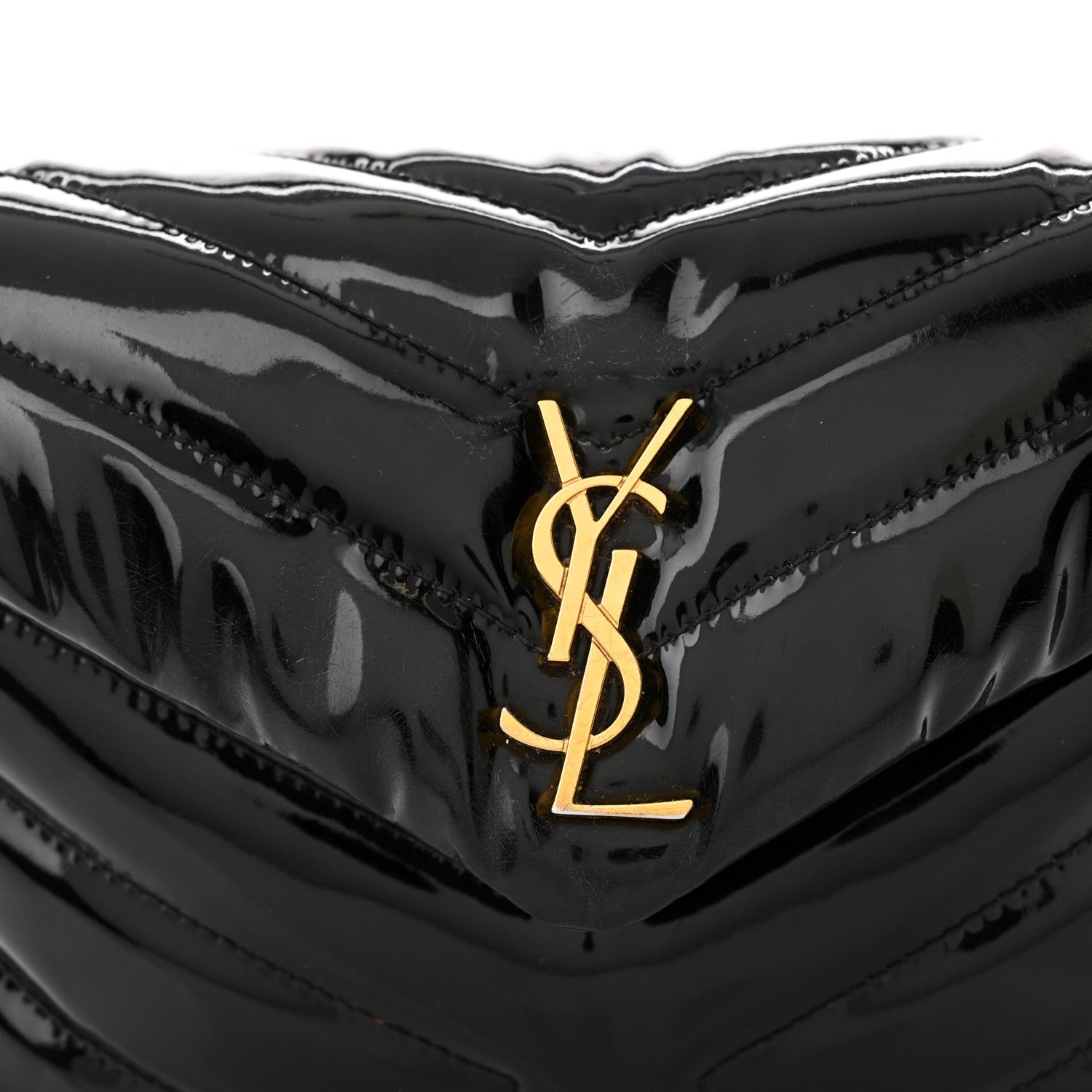 Saint Laurent Patent Y Quilted Monogram Toy Loulou Crossbody Bag Black 8 of 18