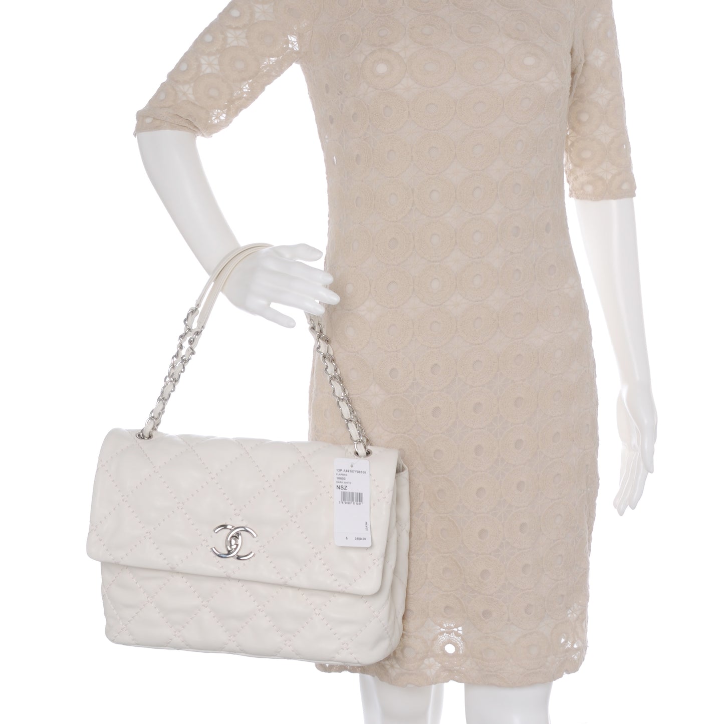 Calfskin Love Me Tender Flap Dark White