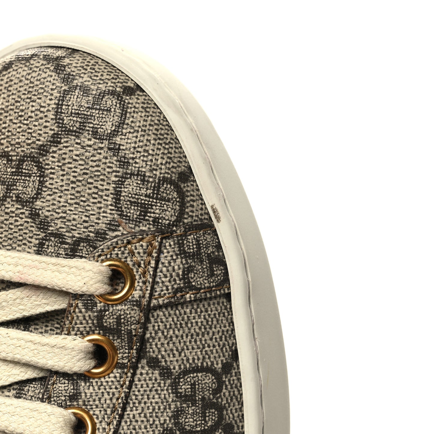 GG Supreme Monogram Womens Ace Low-Top Sneaker 36 Beige