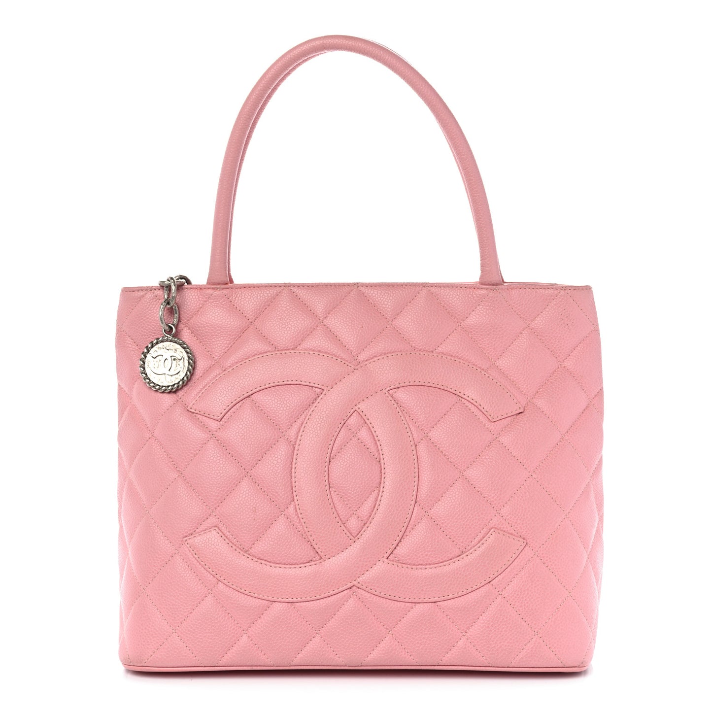 Caviar Quilted Medallion Tote Light Pink