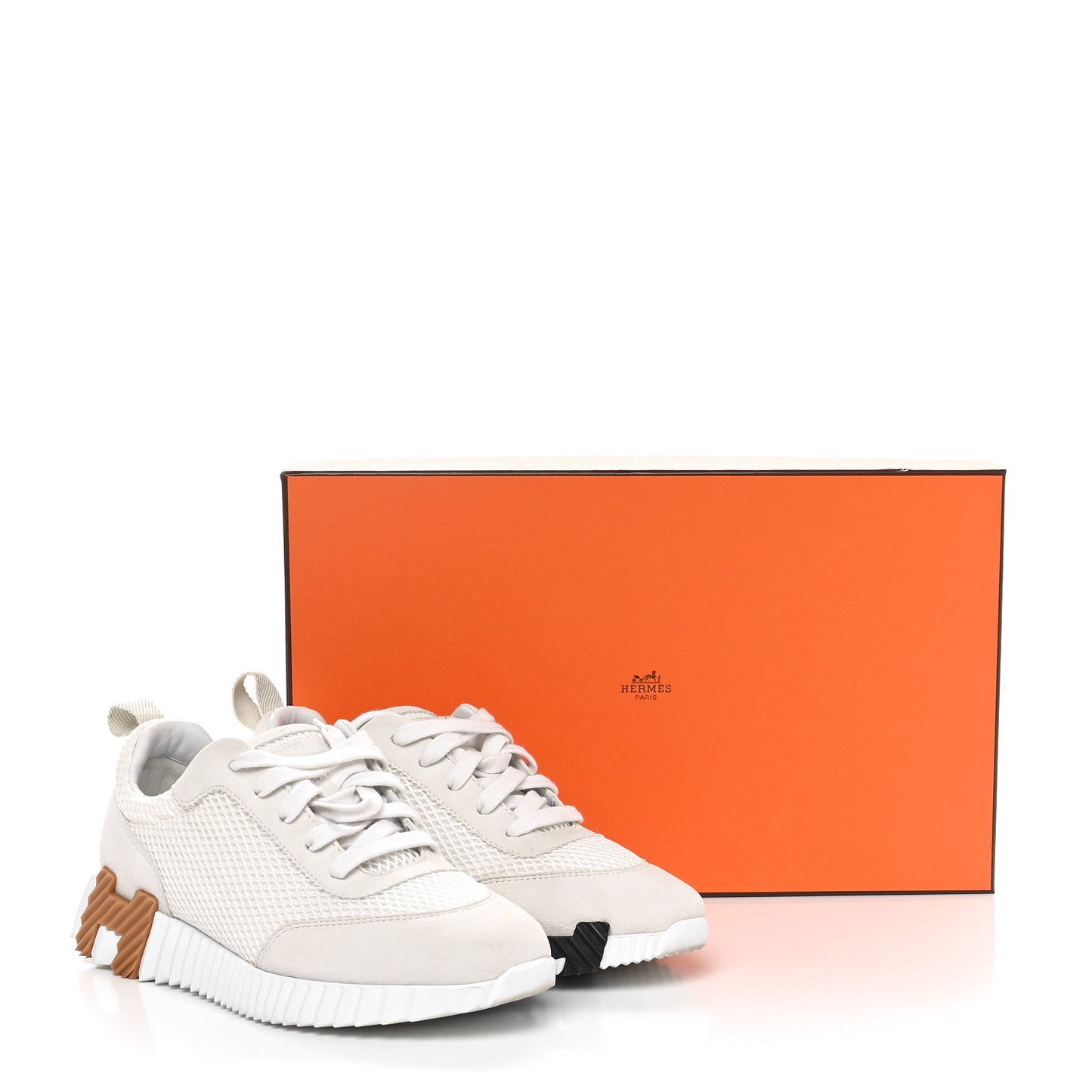 Graphic Mesh Suede Goatskin Bouncing Sneakers 37 White