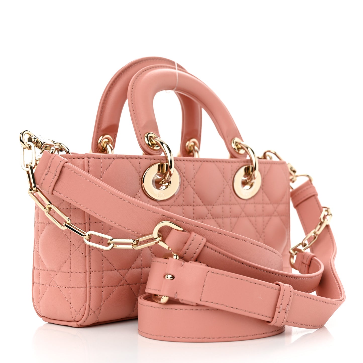 Lambskin Cannage Small Lady D-Joy Light Pink