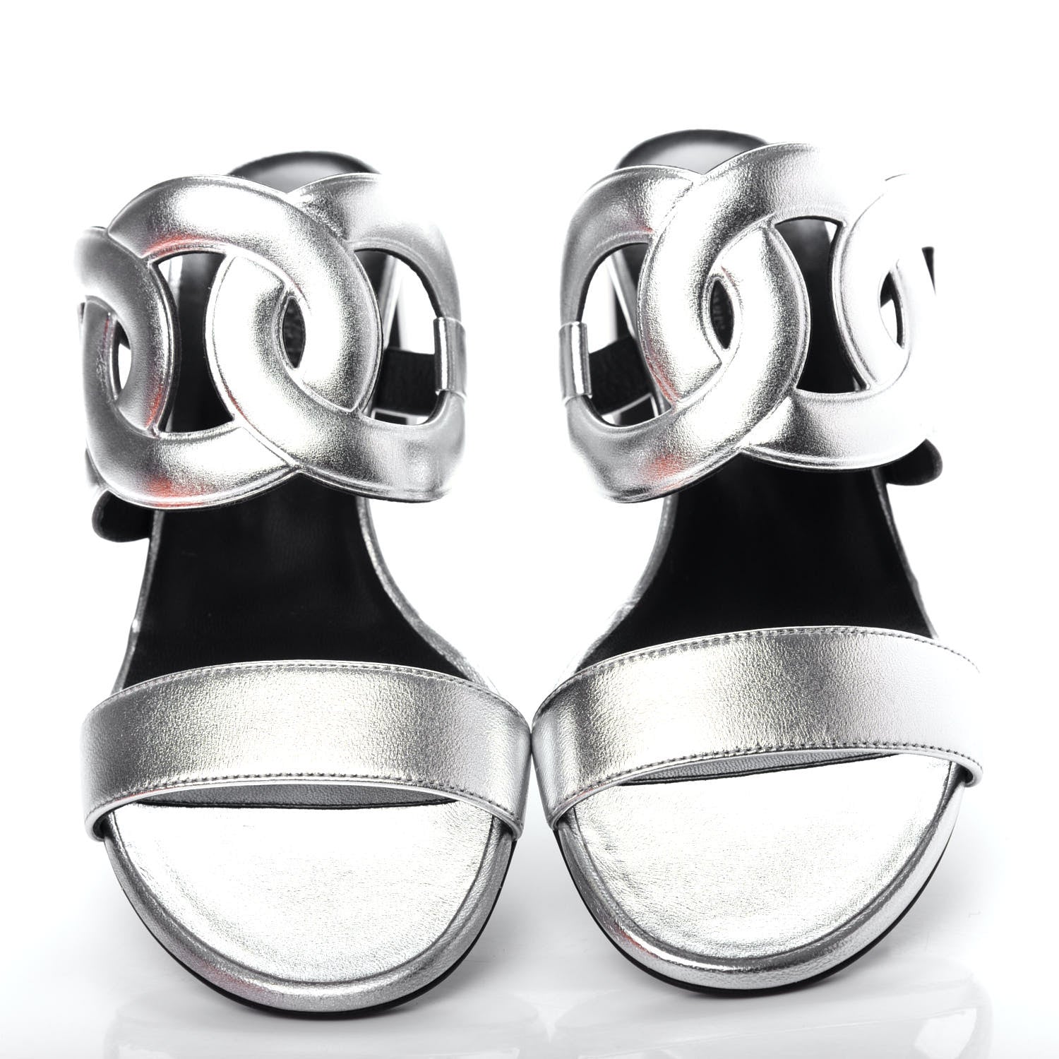 Hermes Metallic Nappa Bikini Sandals 37 Argent 5 of 11