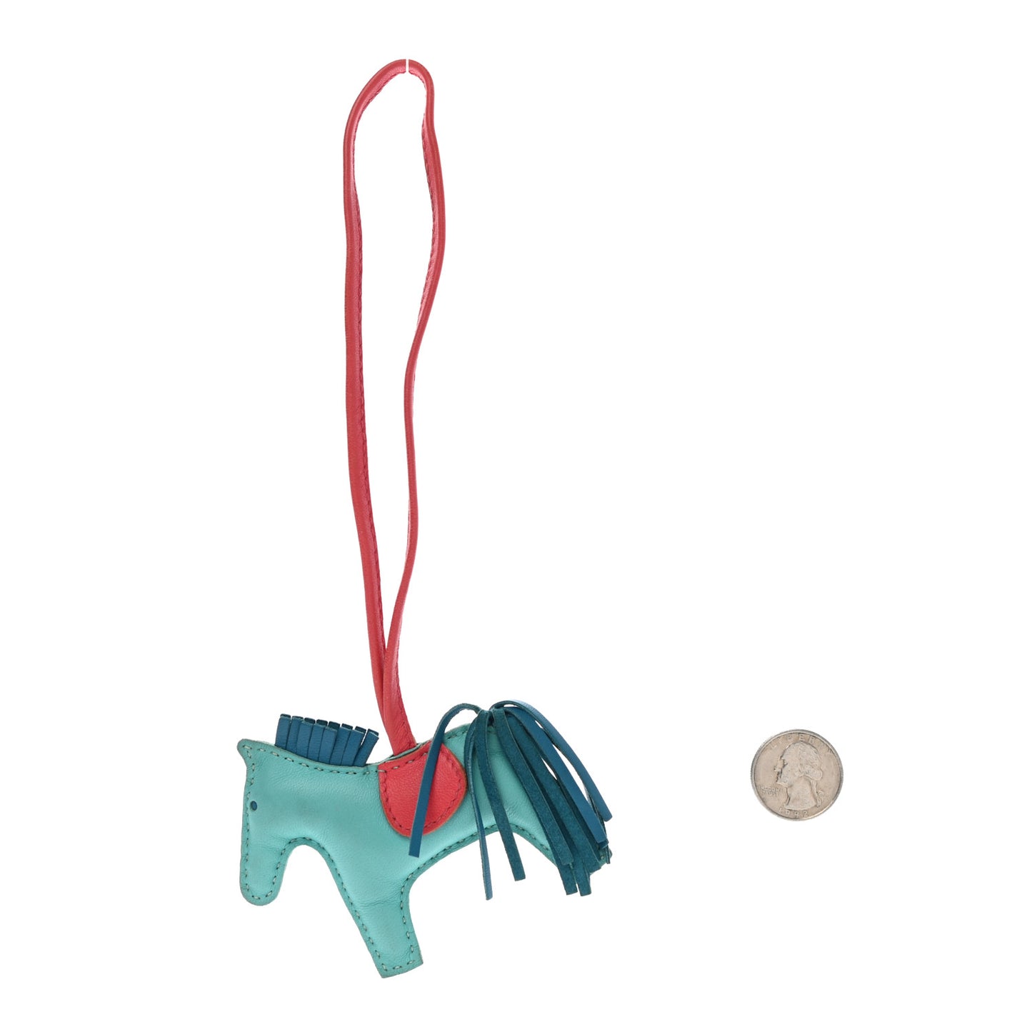 Milo Lambskin Grigri Rodeo Horse Bag Charm PM Lagoon Rose Texas