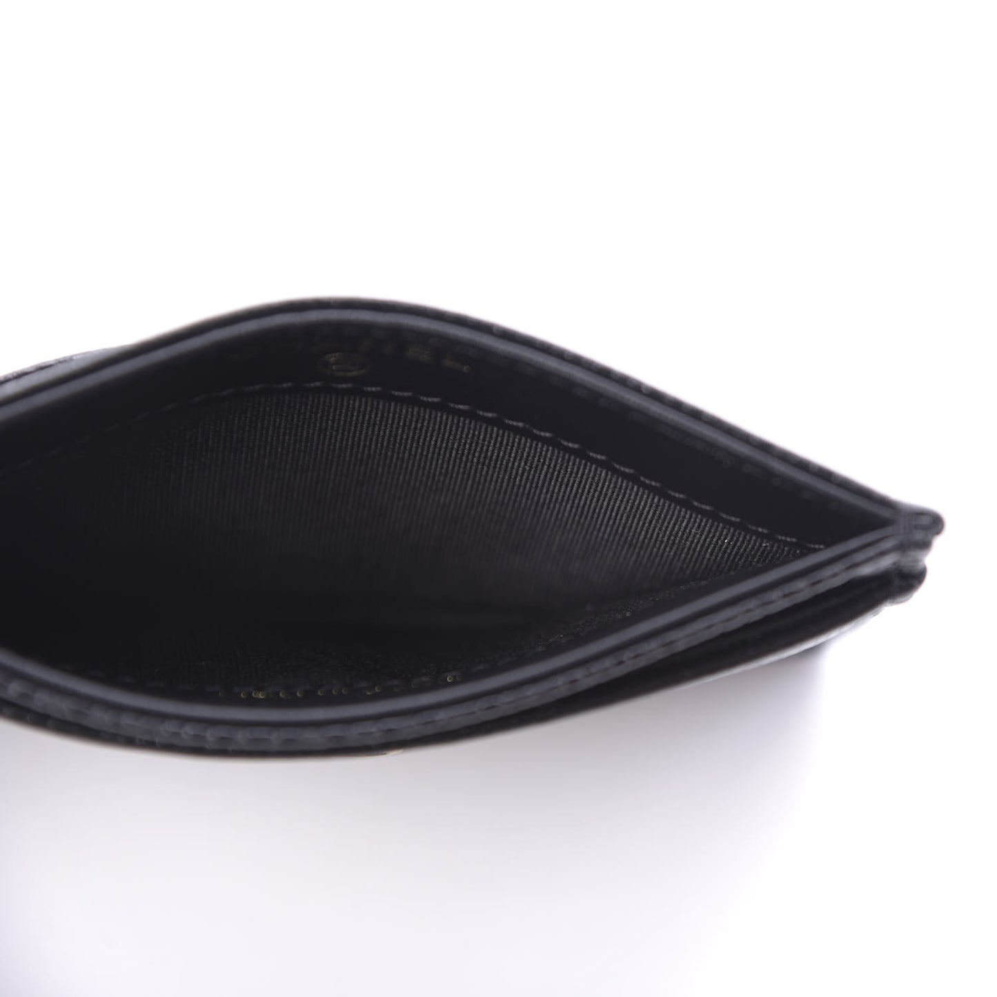 Caviar Camellia Embossed Card Holder Black