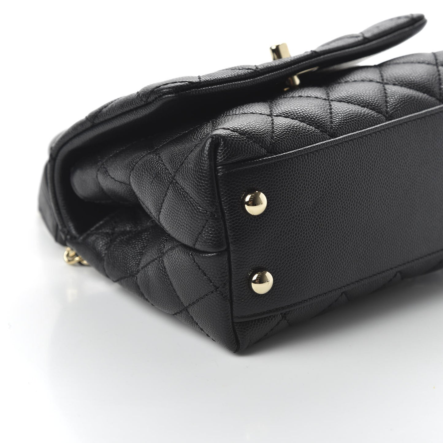 Caviar Quilted Extra Mini Coco Handle Flap Black