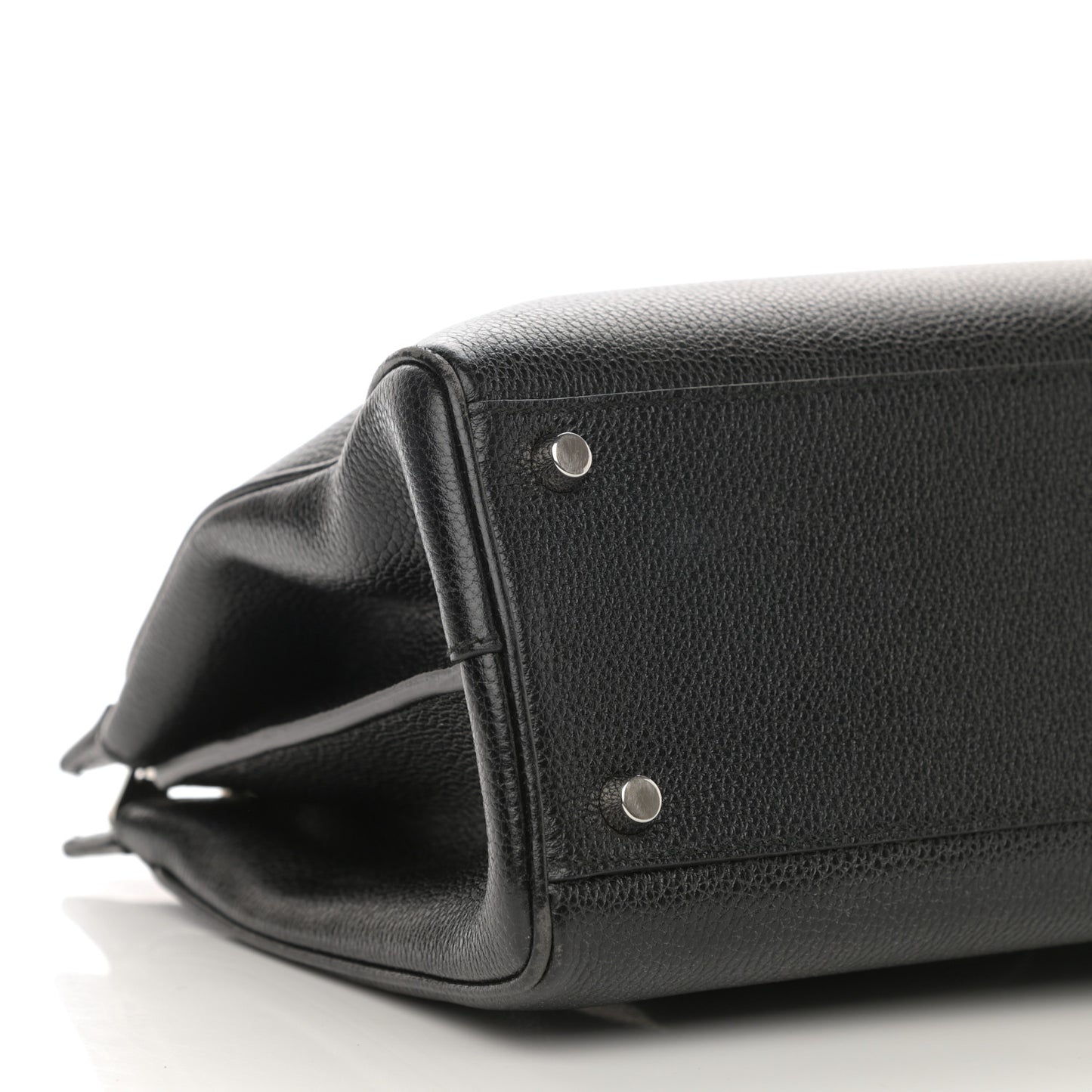 Grainy Calfskin Small Zumi Top Handle Bag Black