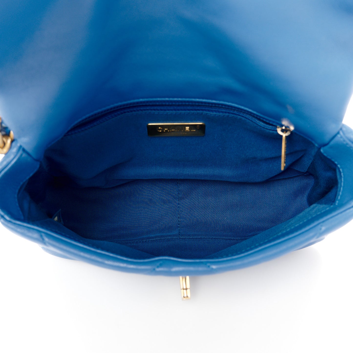 Lambskin Quilted Medium Chanel 19 Flap Blue