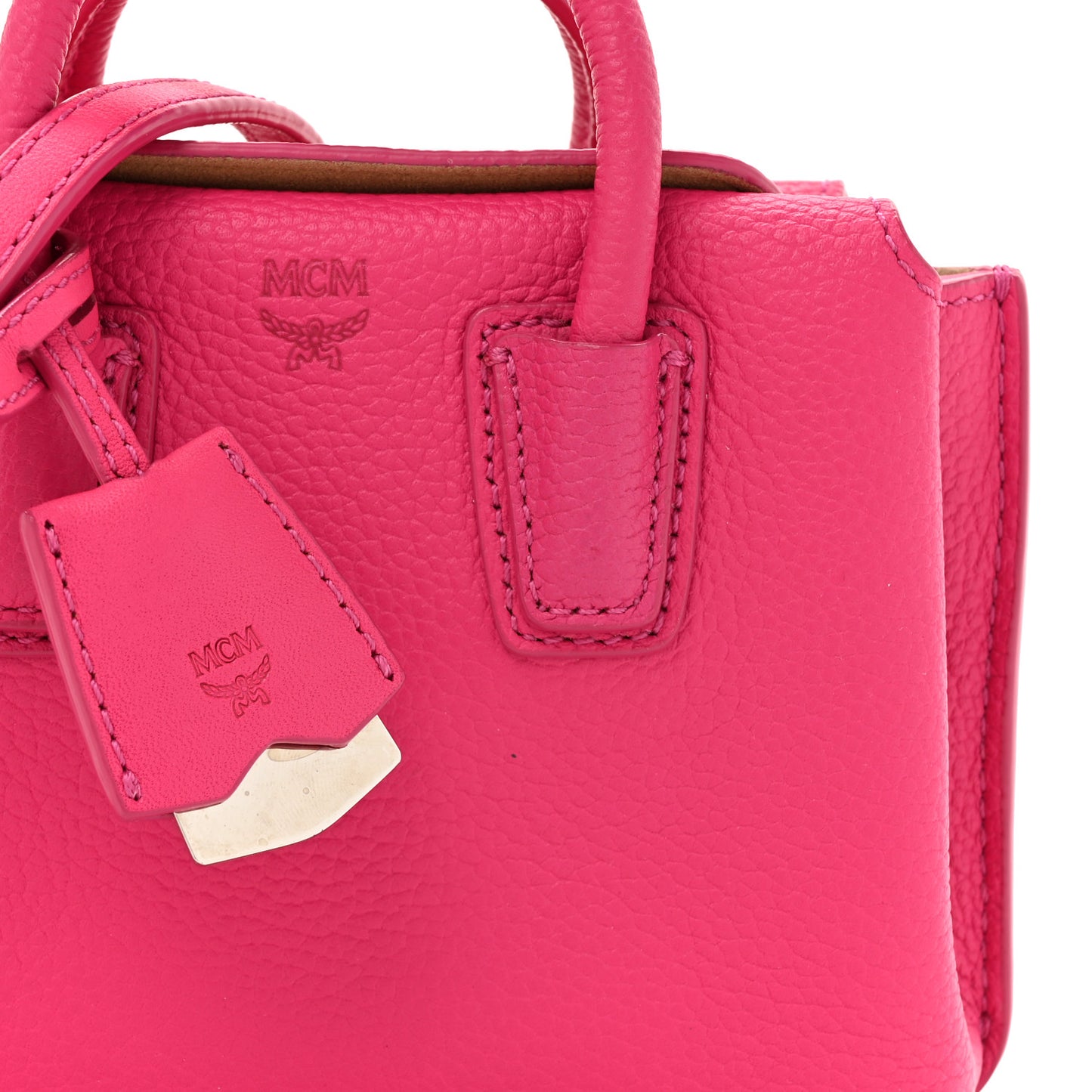 Grained Calfskin X-Mini Milla Tote Beetroot Pink