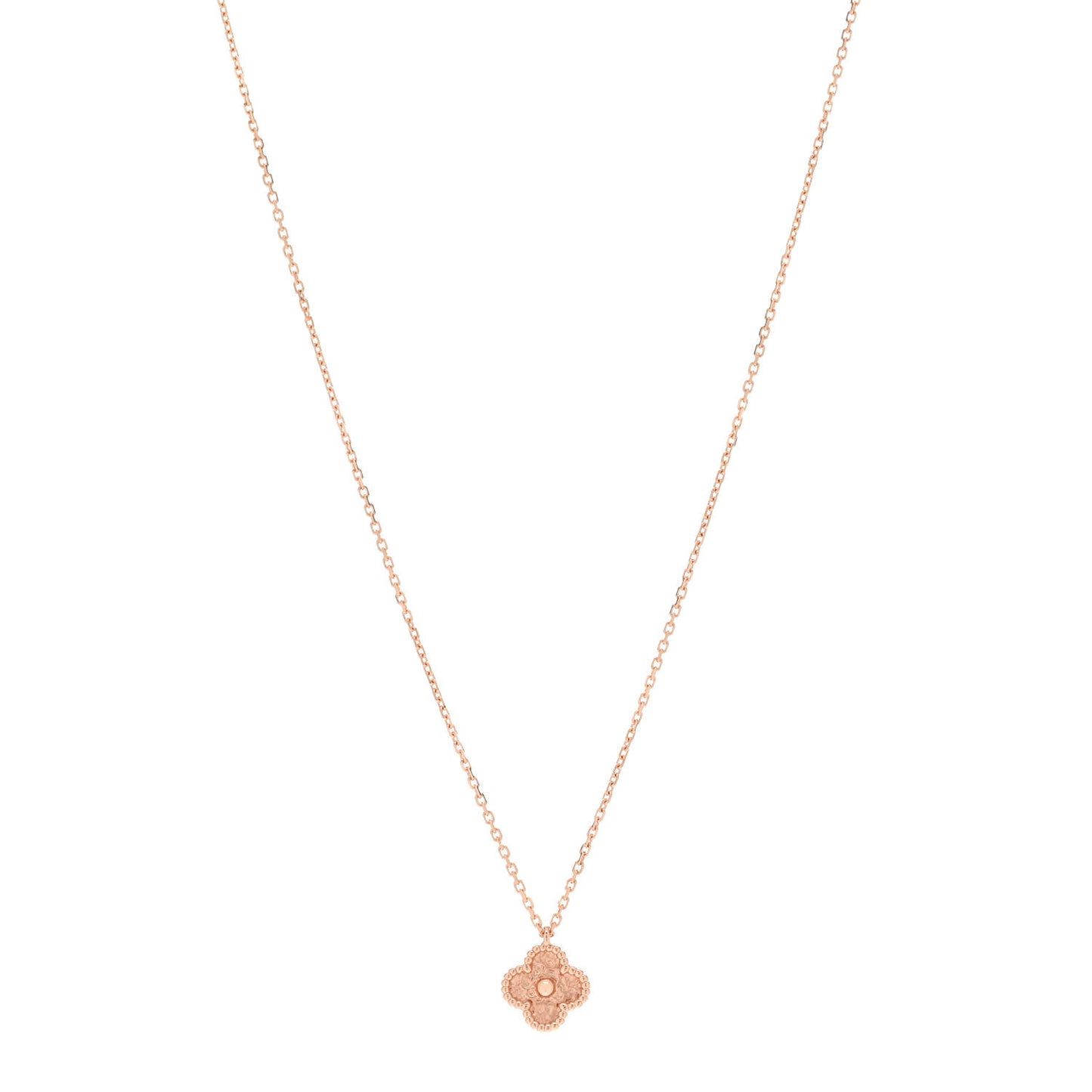 18K Rose Gold Sweet Alhambra Pendant Necklace
