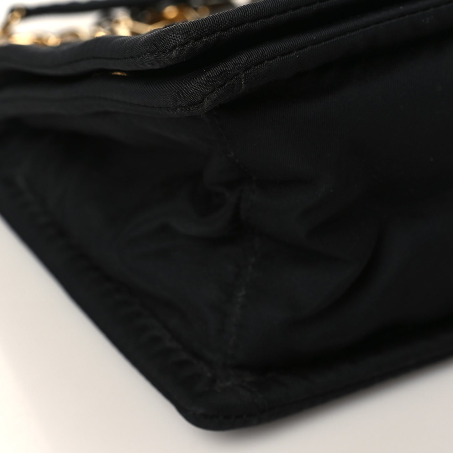 Tessuto Nylon Padded Chain Shoulder Bag Black